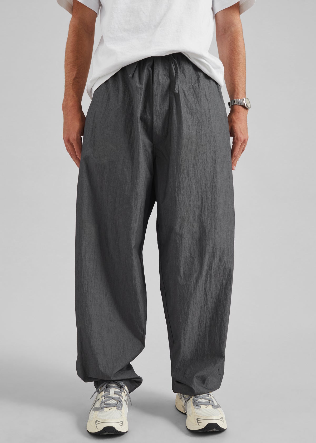 Ohio Crinkled Poplin Pants - Slate Grey - 1