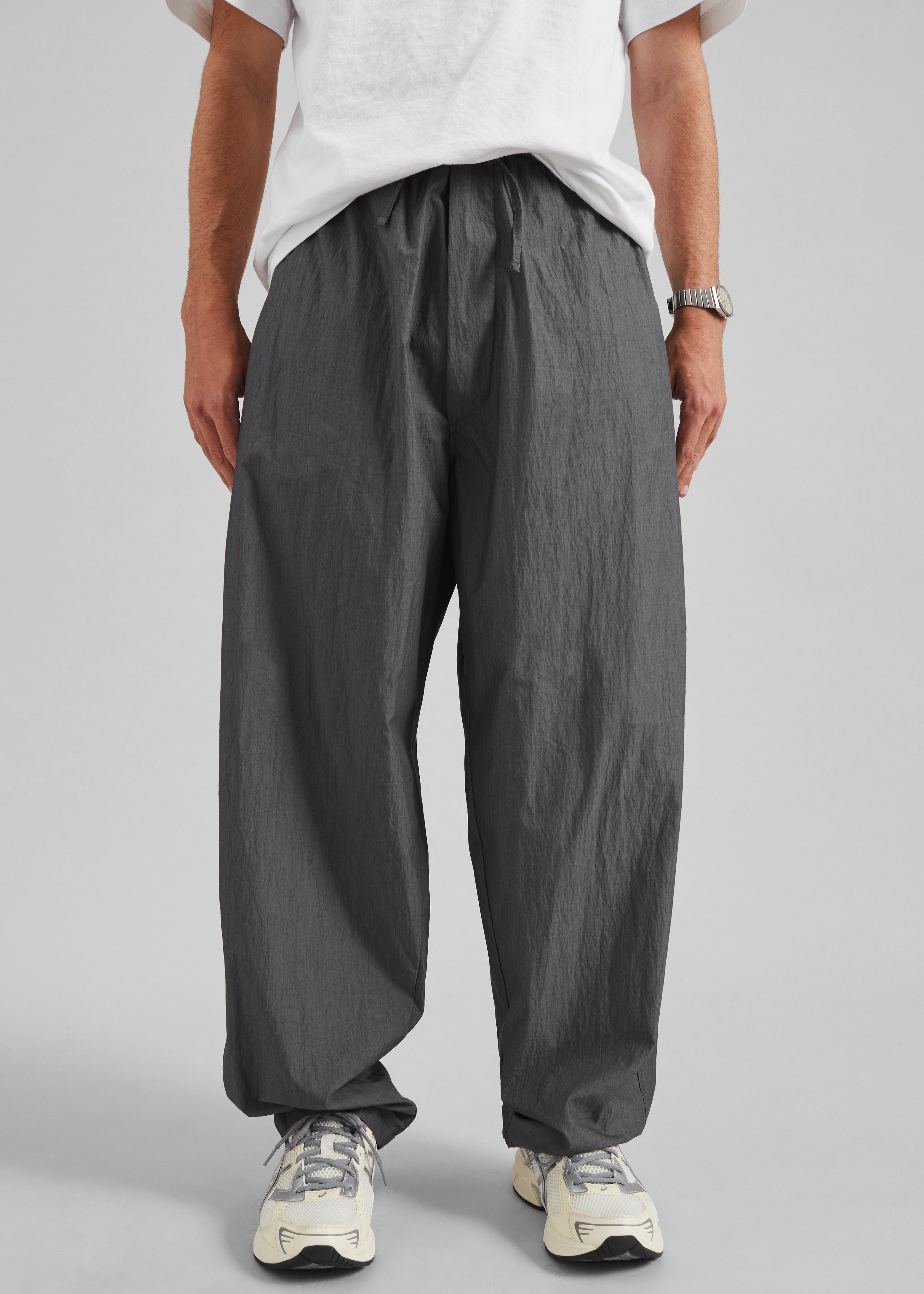 Ohio Crinkled Poplin Pants - Slate Grey - 1