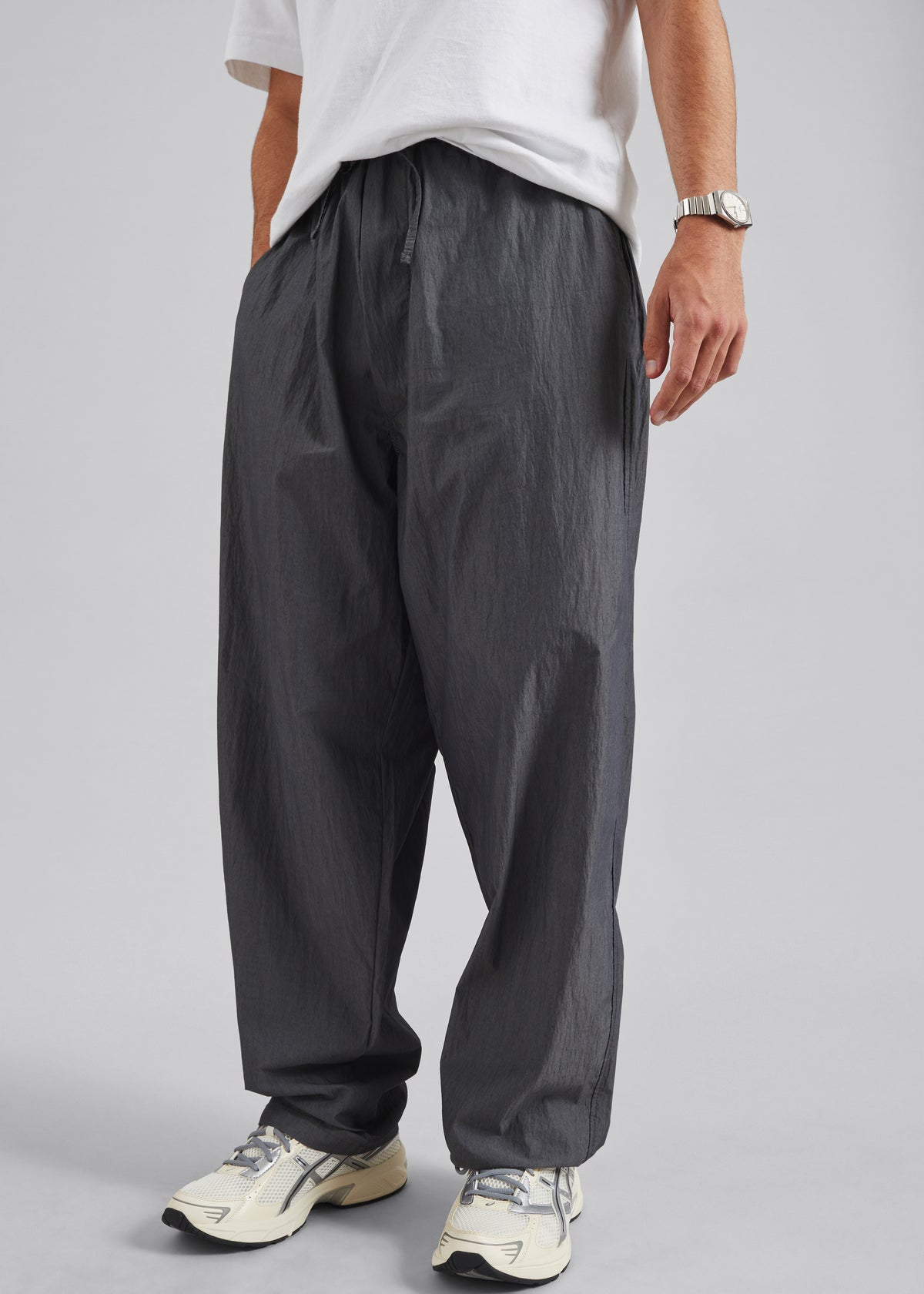 Ohio Crinkled Poplin Pants - Slate Grey - 8
