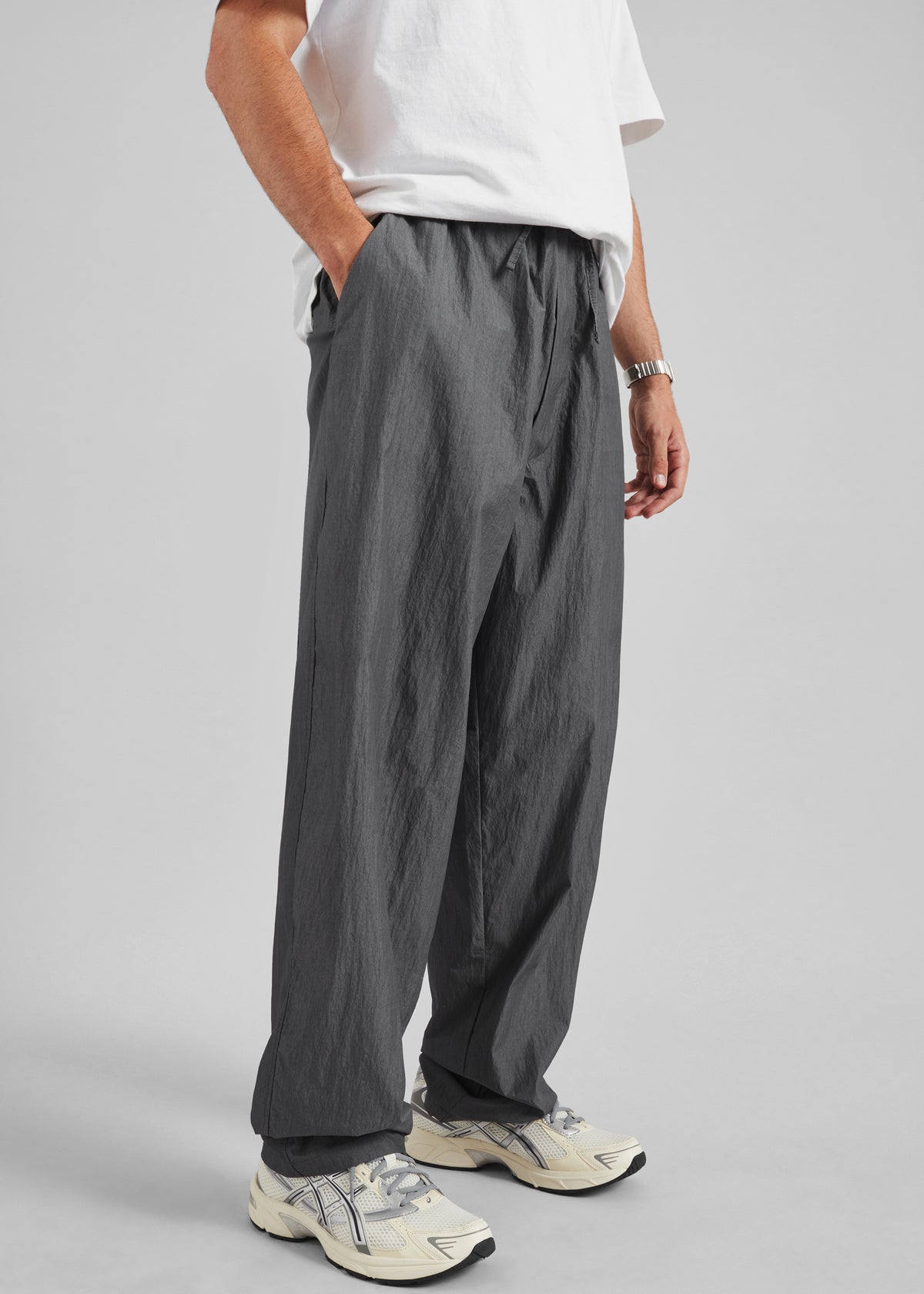Ohio Crinkled Poplin Pants - Slate Grey - 4