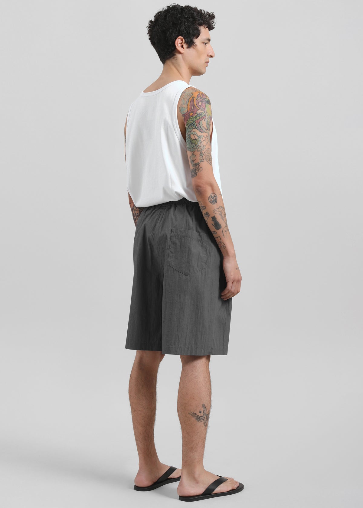 Ohio Crinkled Poplin Shorts - Slate Grey - 6