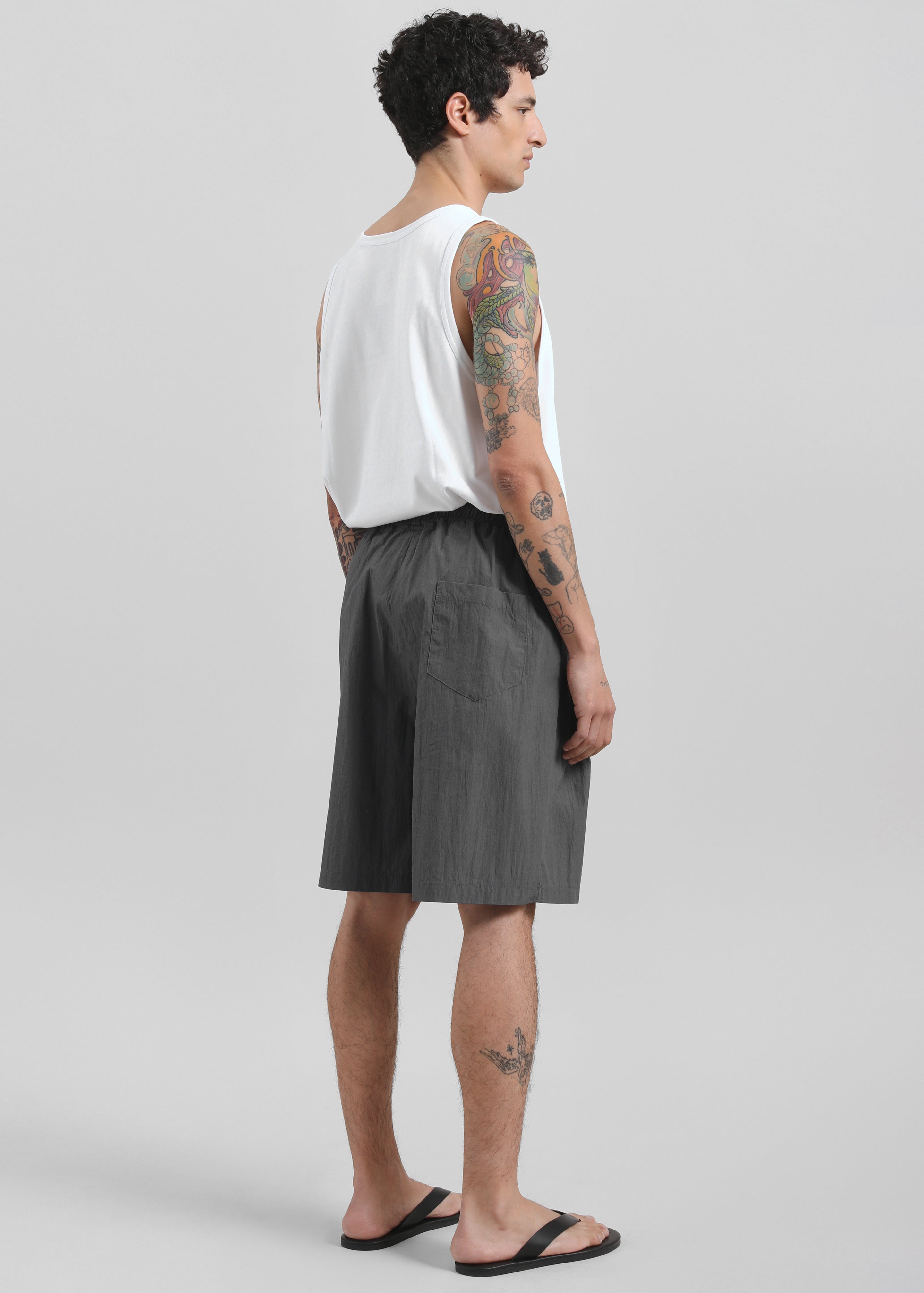Ohio Crinkled Poplin Shorts - Slate Grey - 6
