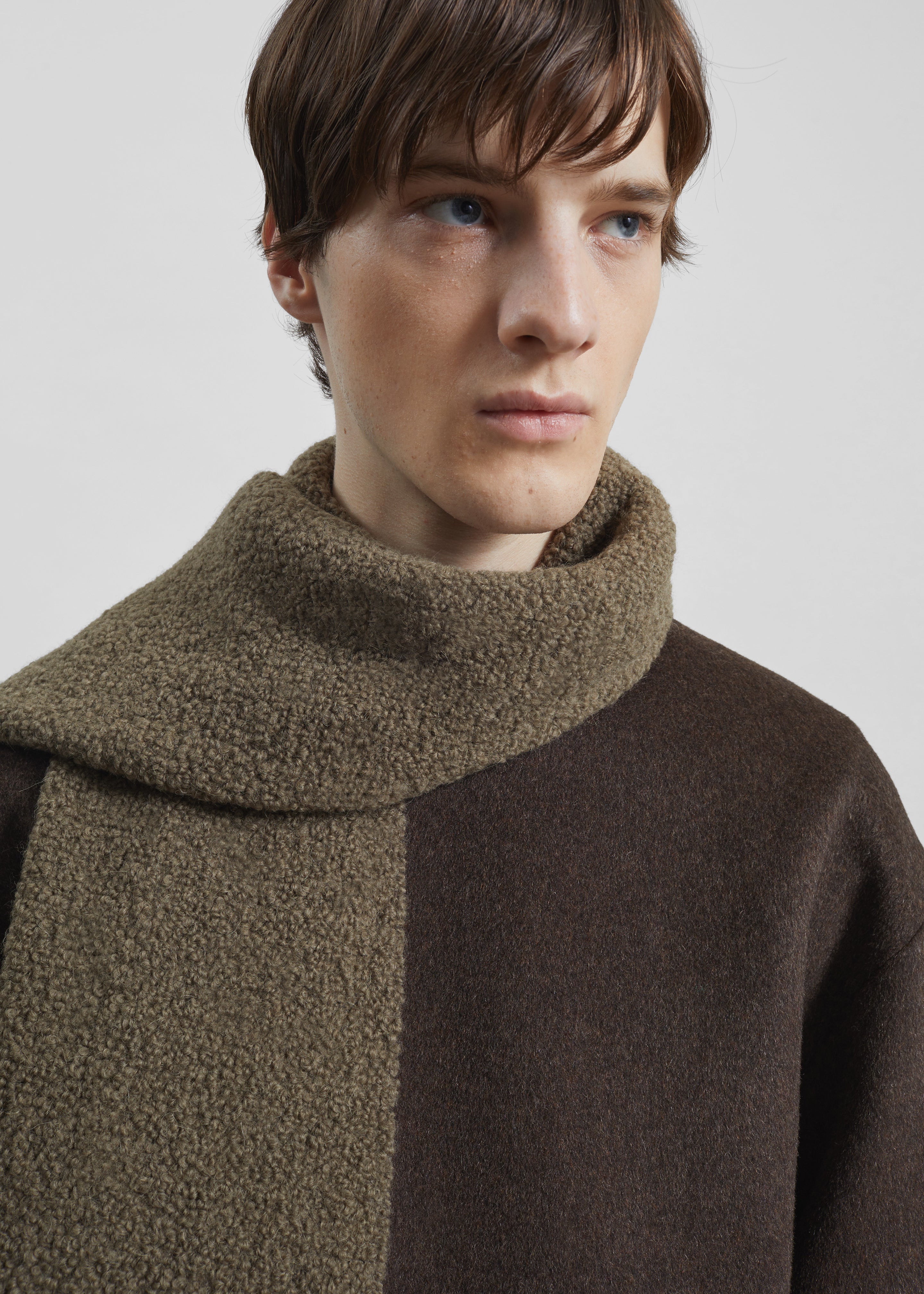 Olari Alpaca Blend Boucle Scarf - Olive - 6 - [gender-male]