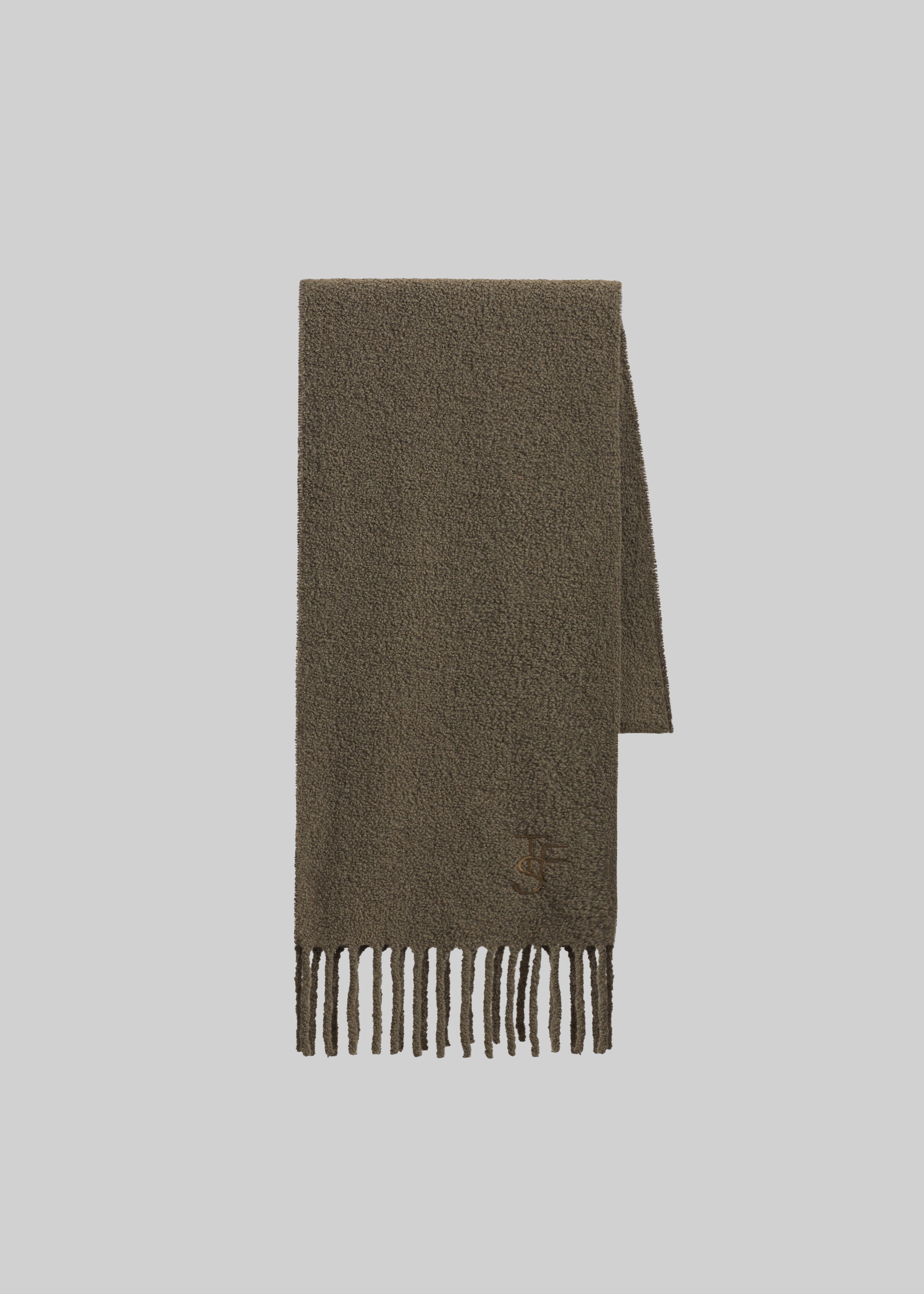Olari Alpaca Blend Boucle Scarf - Olive - 3