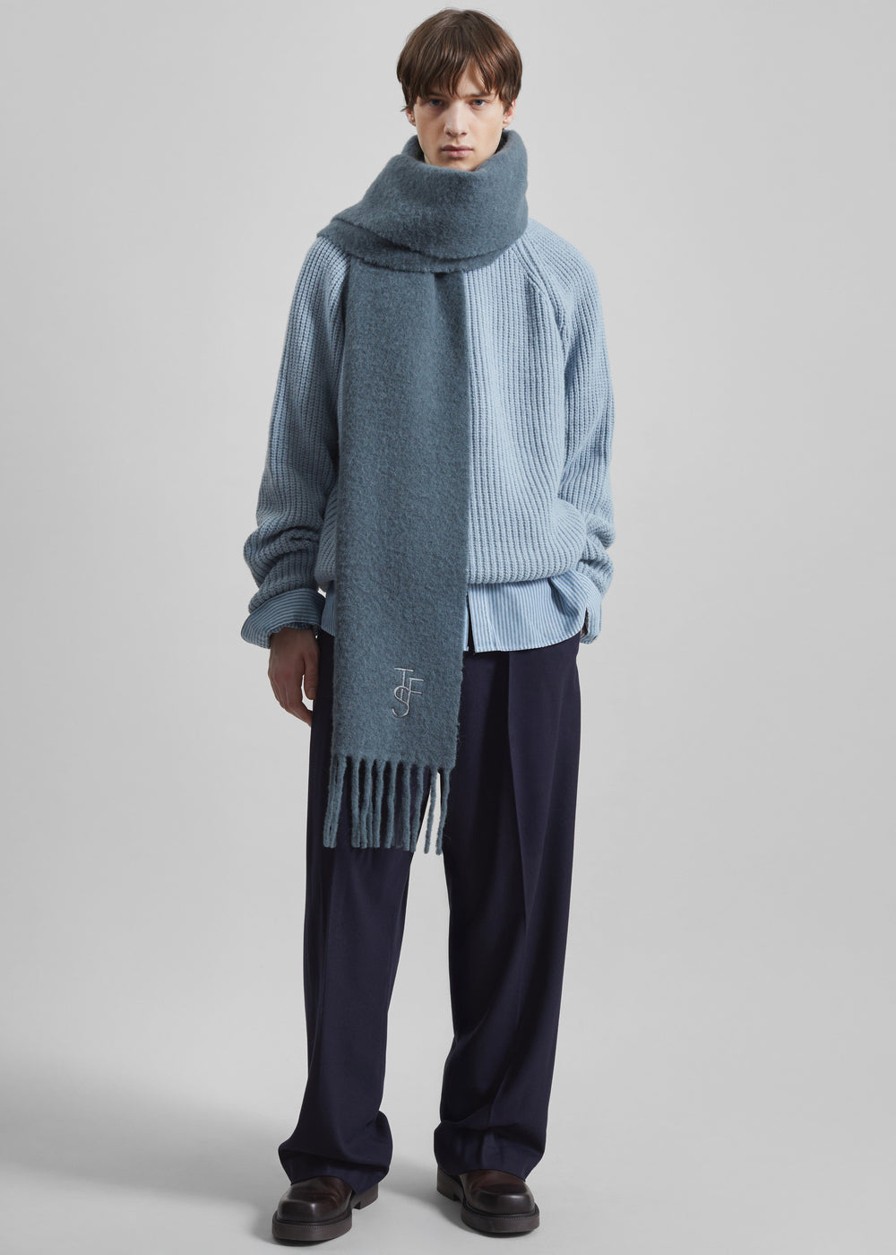 Olari Alpaca Blend Scarf - Dark Grey