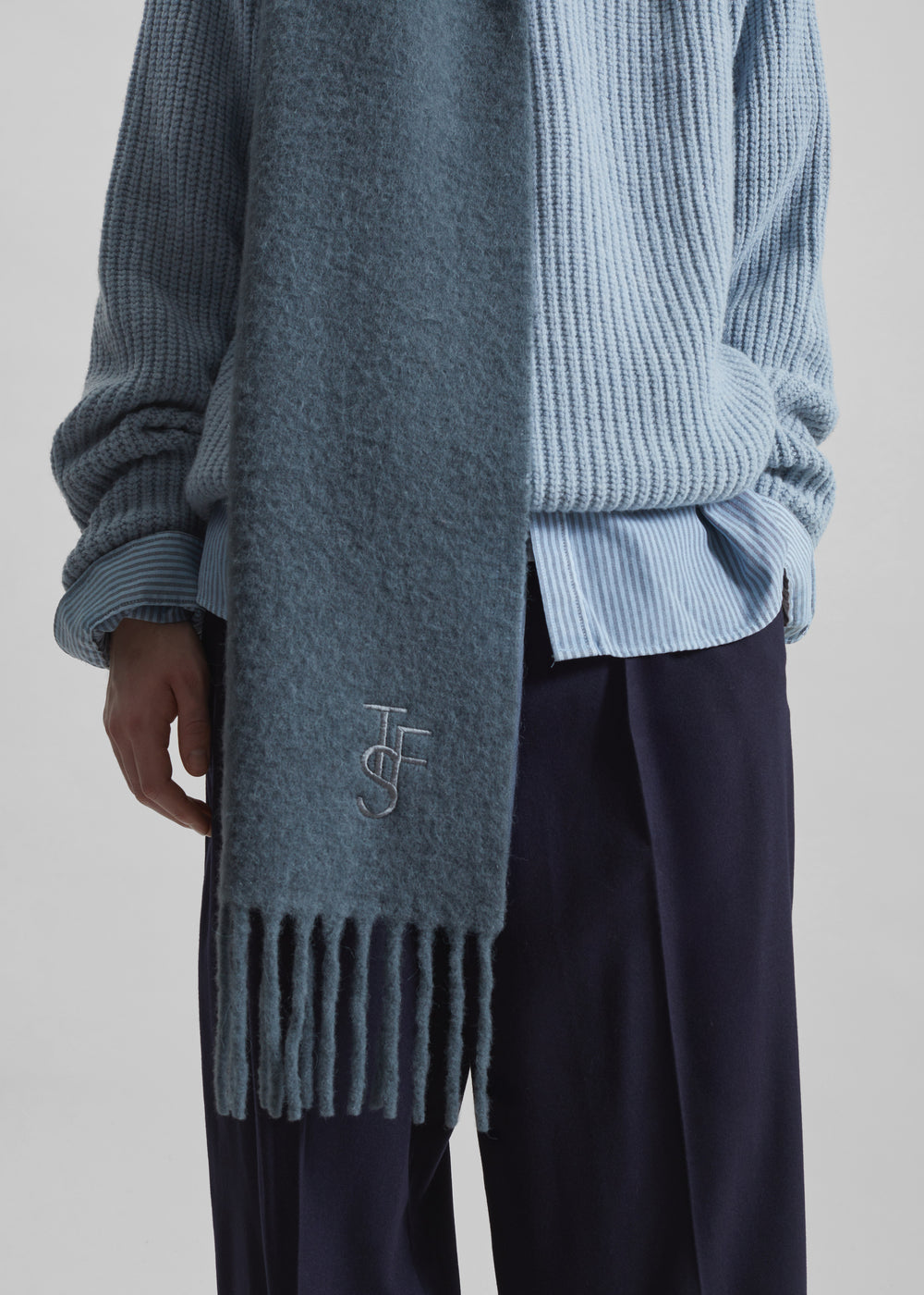 Olari Alpaca Blend Scarf - Dark Grey - 1