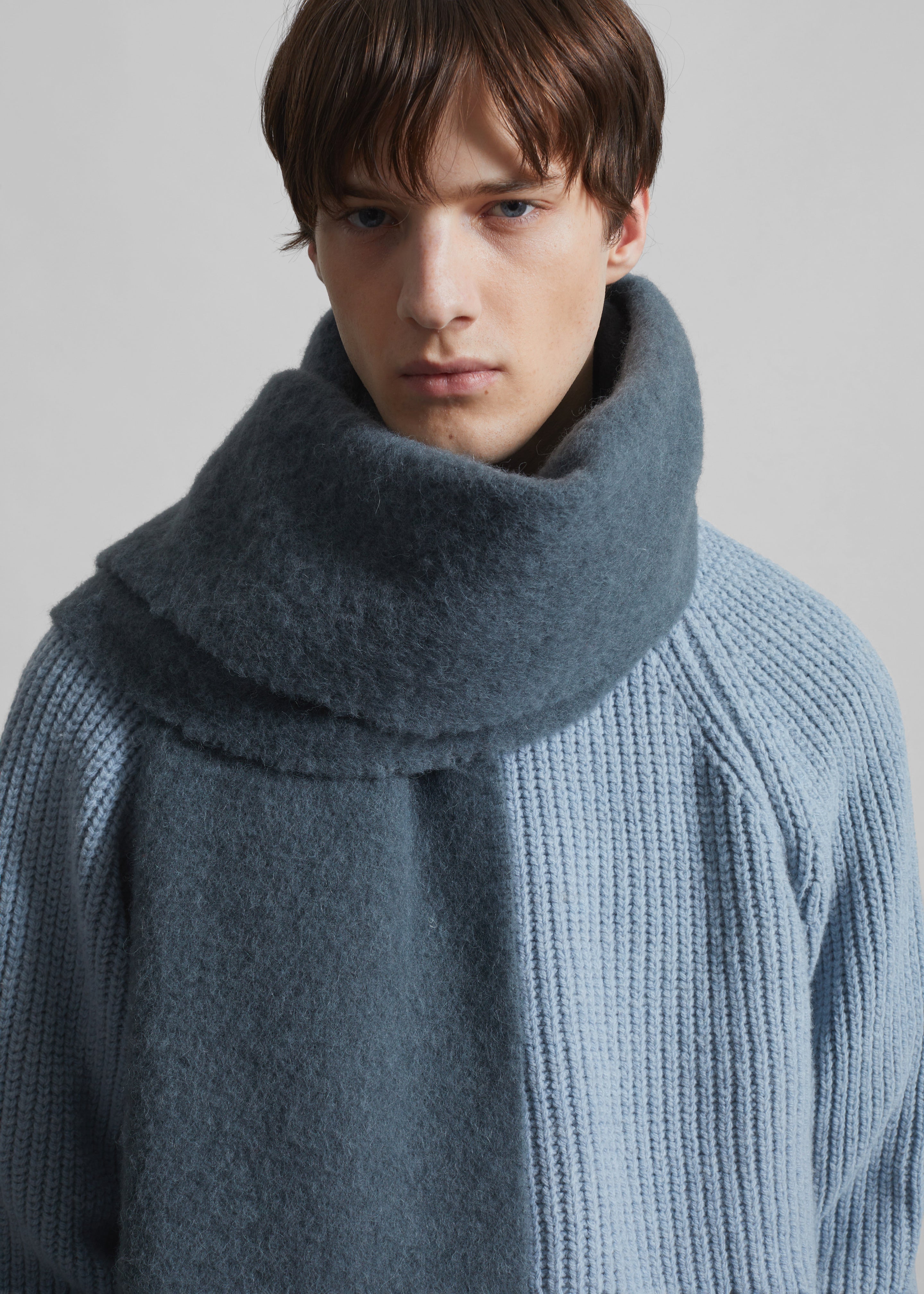 Olari Alpaca Blend Scarf - Dark Grey - 7