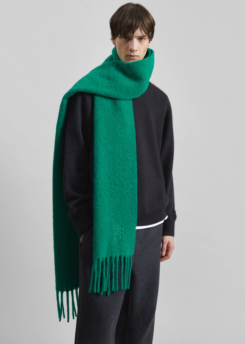 Olari Alpaca Blend Scarf - Green