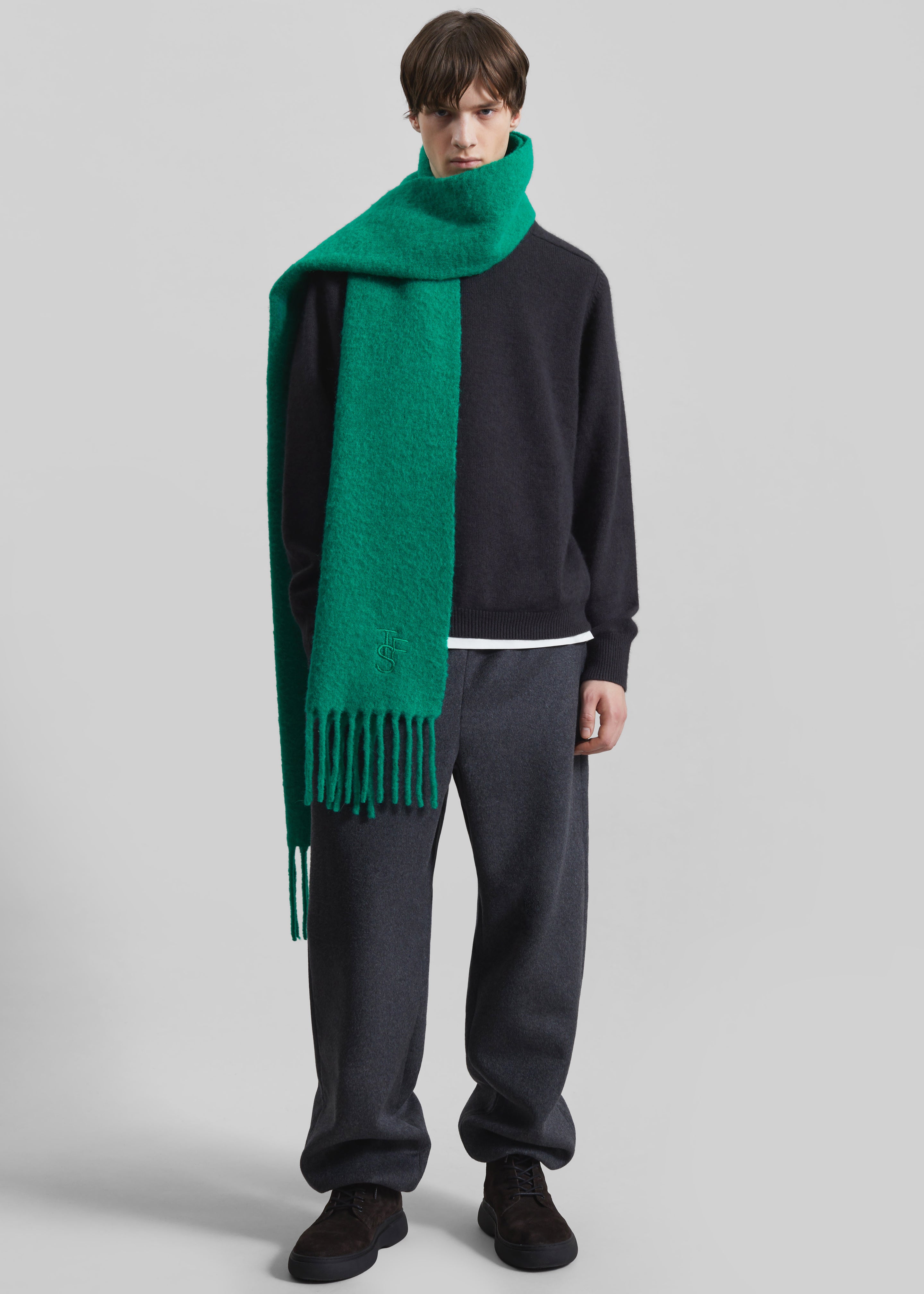 Olari Alpaca Blend Scarf - Green - 6