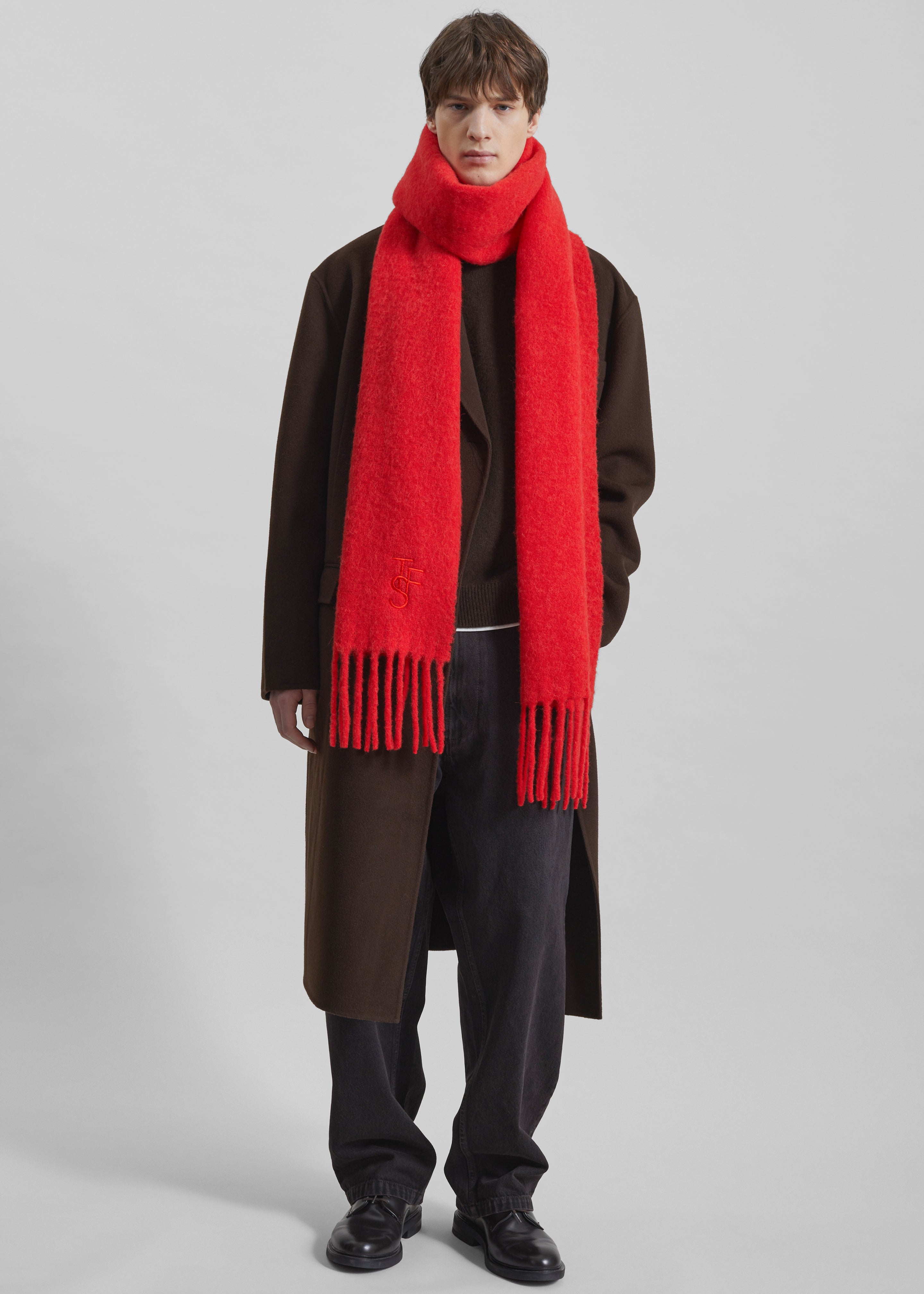【新品】SOL soonerorlater Border Scarf red SOL soonerorlater / スーナーオアレイター BORDER SCARF（スカーフ