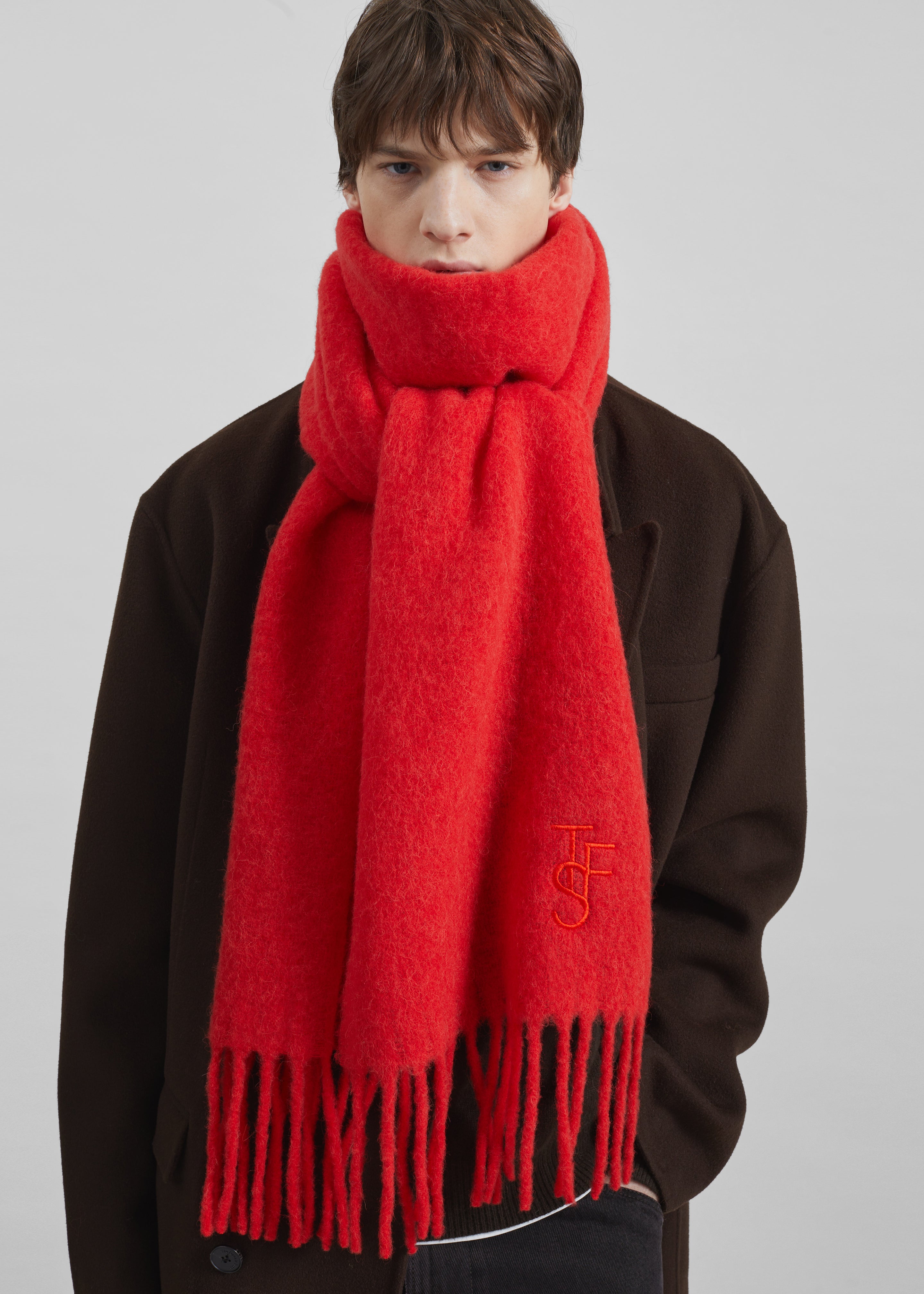 Olari Alpaca Blend Scarf - Red – The Frankie Shop