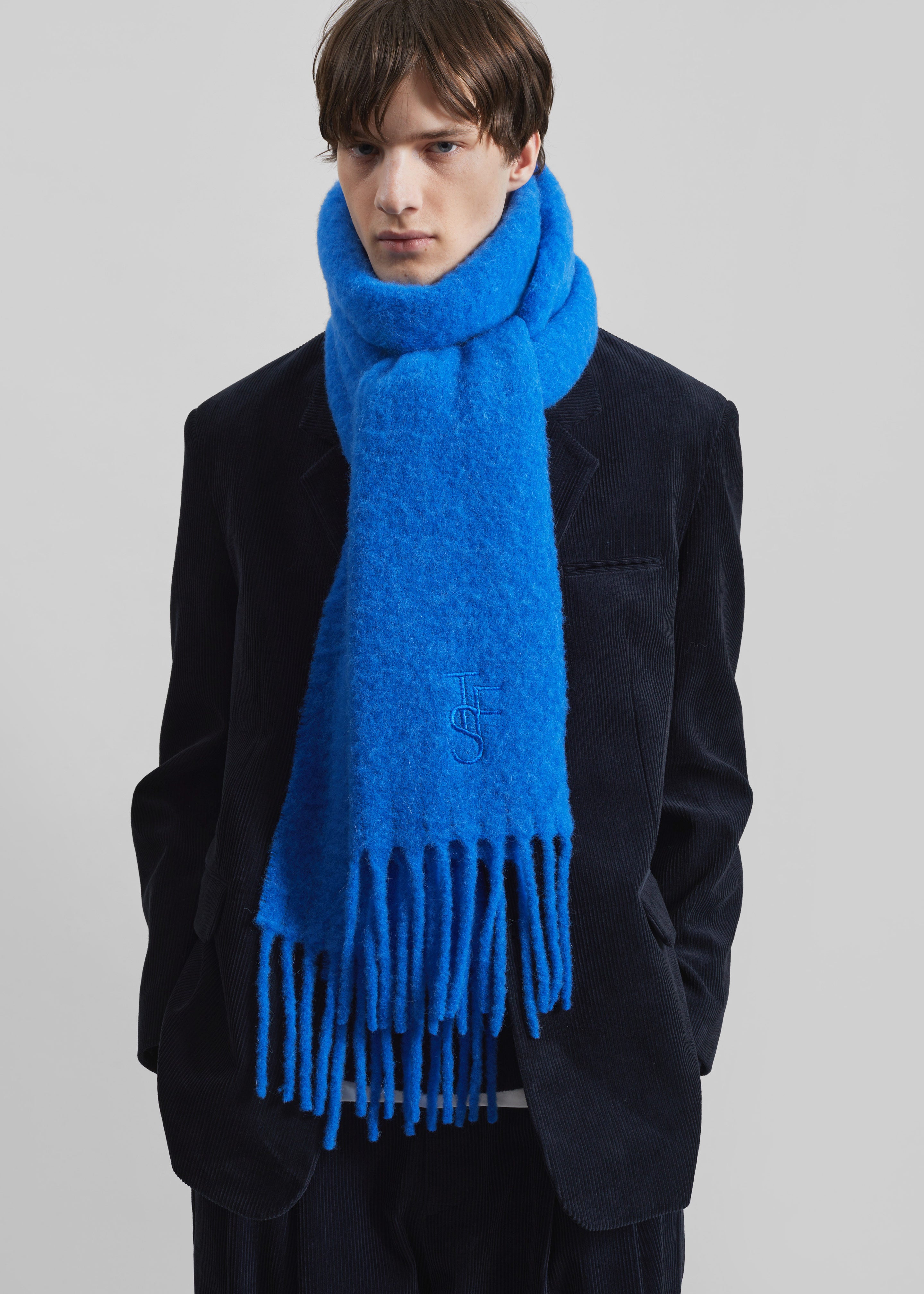 Olari Alpaca Blend Scarf - Royal Blue - 6 - [gender-male]