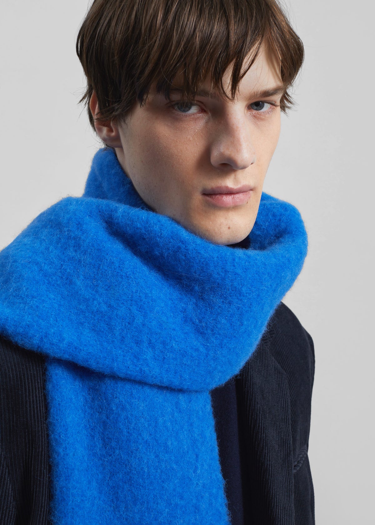 Olari Alpaca Blend Scarf - Royal Blue - 5 - [gender-male]