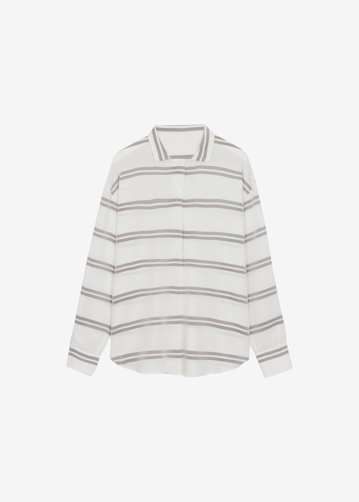 Oletta Blouse - White/Grey Stripe - 8