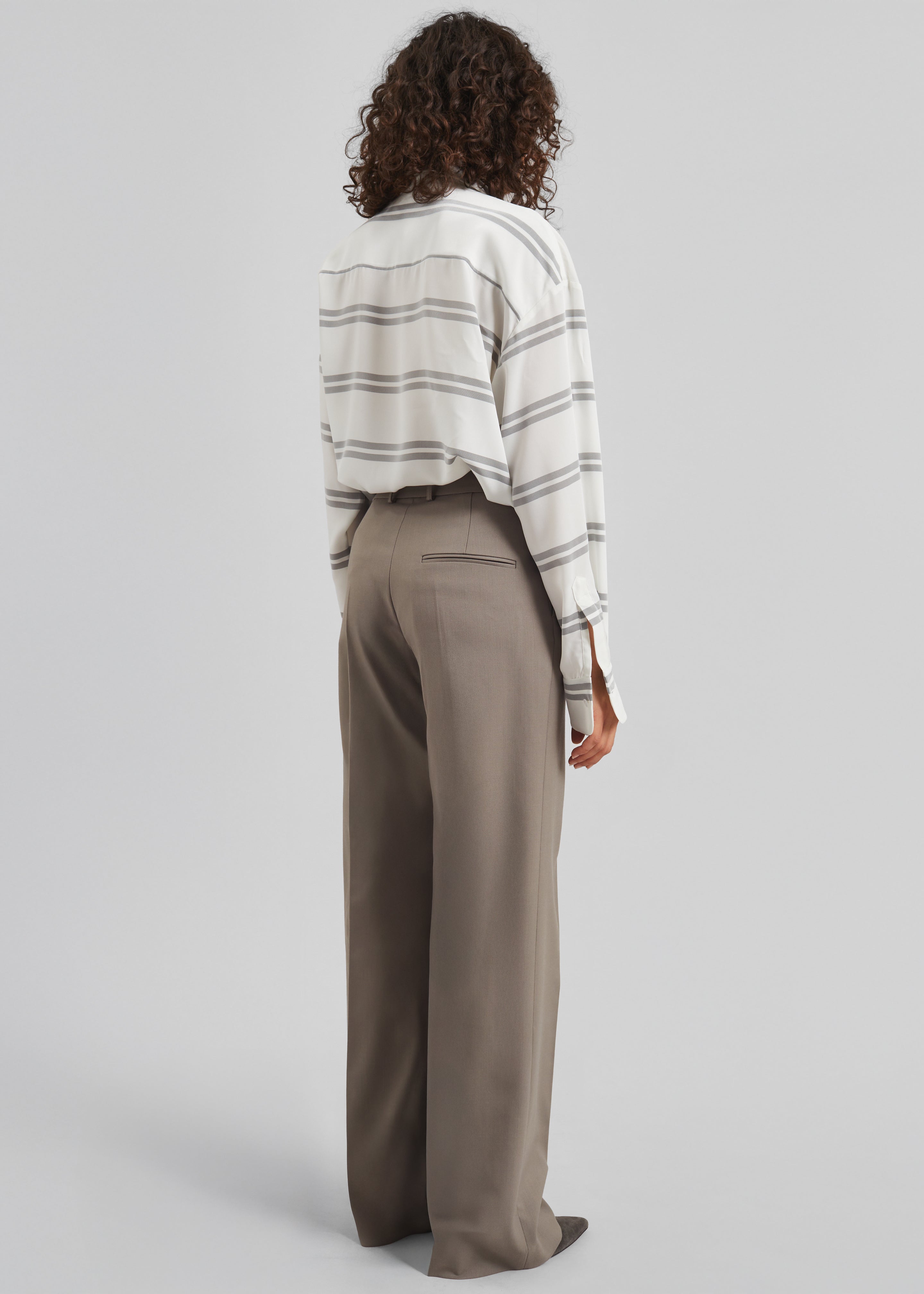 Oletta Blouse - White/Grey Stripe - 7