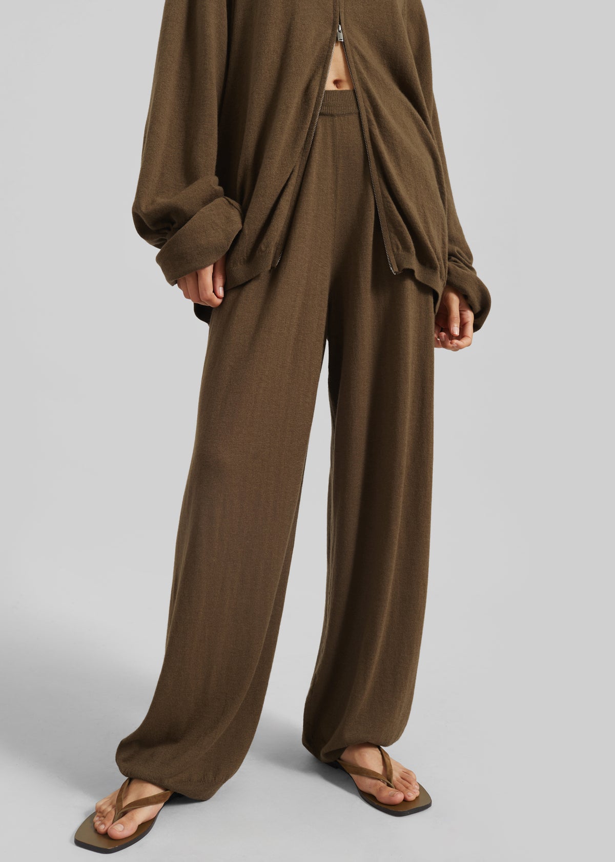 Olia Knit Joggers - Dark Camel - 2