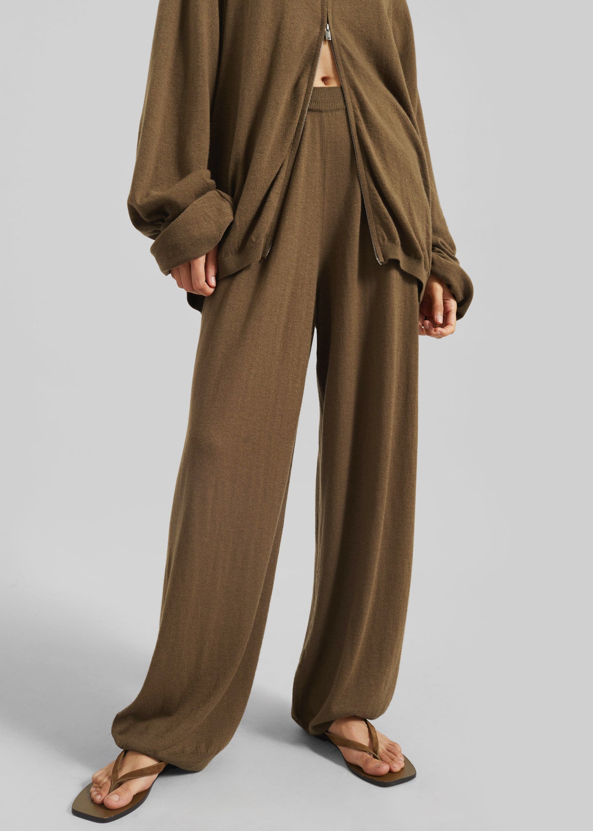 Olia Knit Joggers - Dark Camel - 2