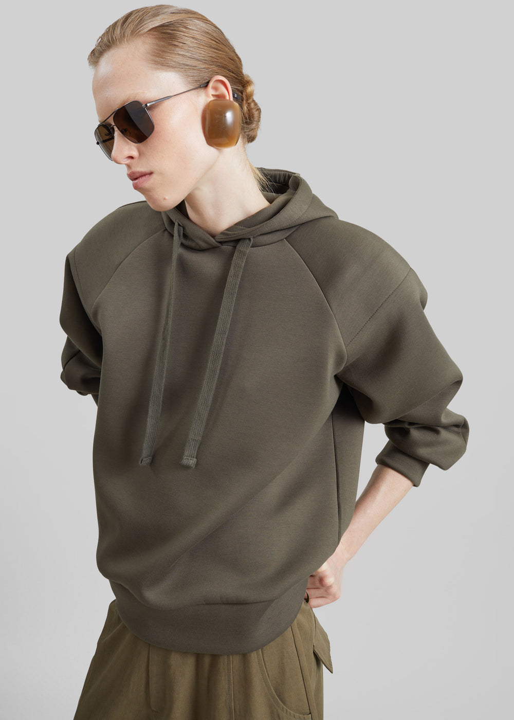 Olian Neoprene Hoodie - Dark Olive - 1