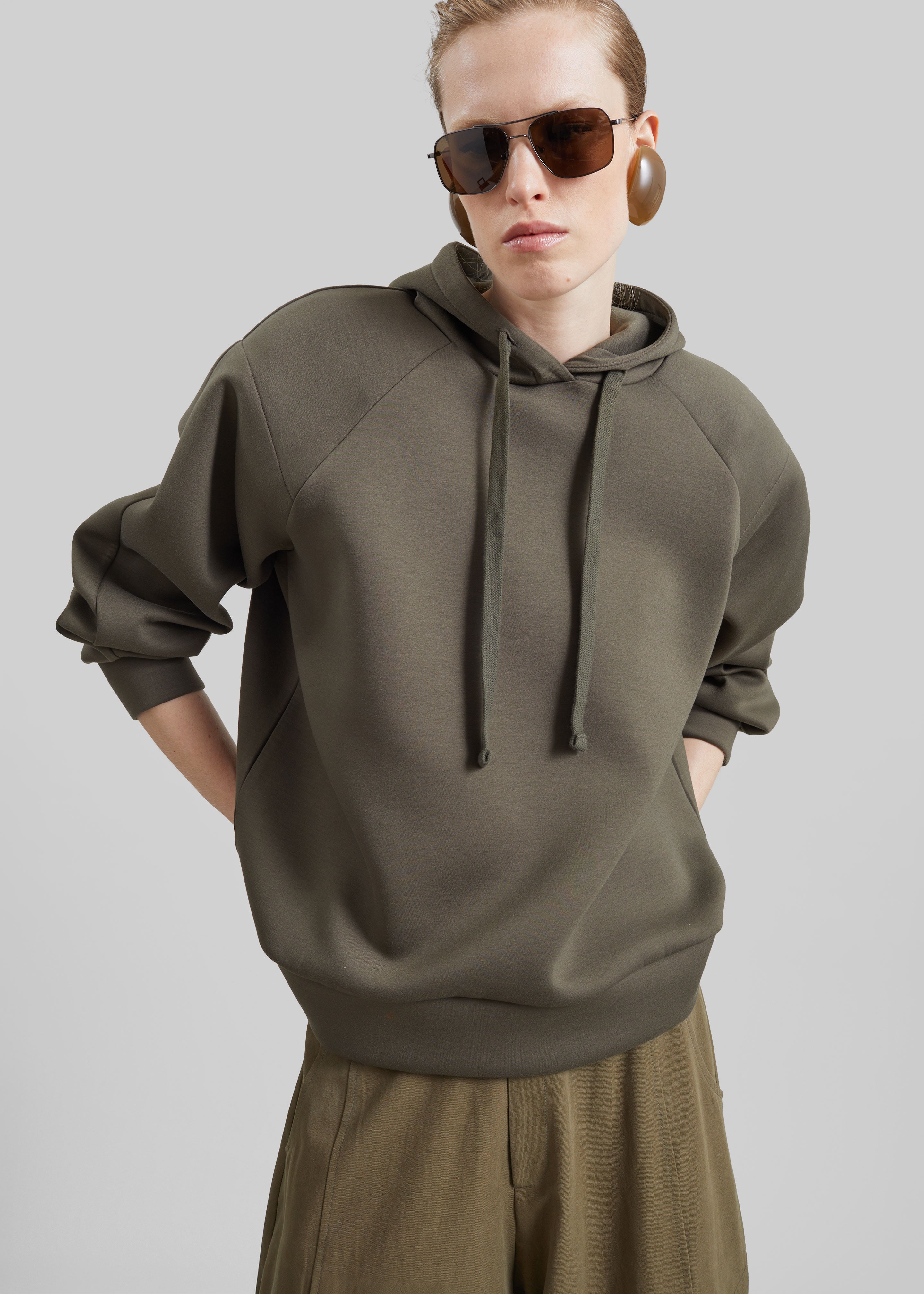 Olian Neoprene Hoodie - Dark Olive - 3