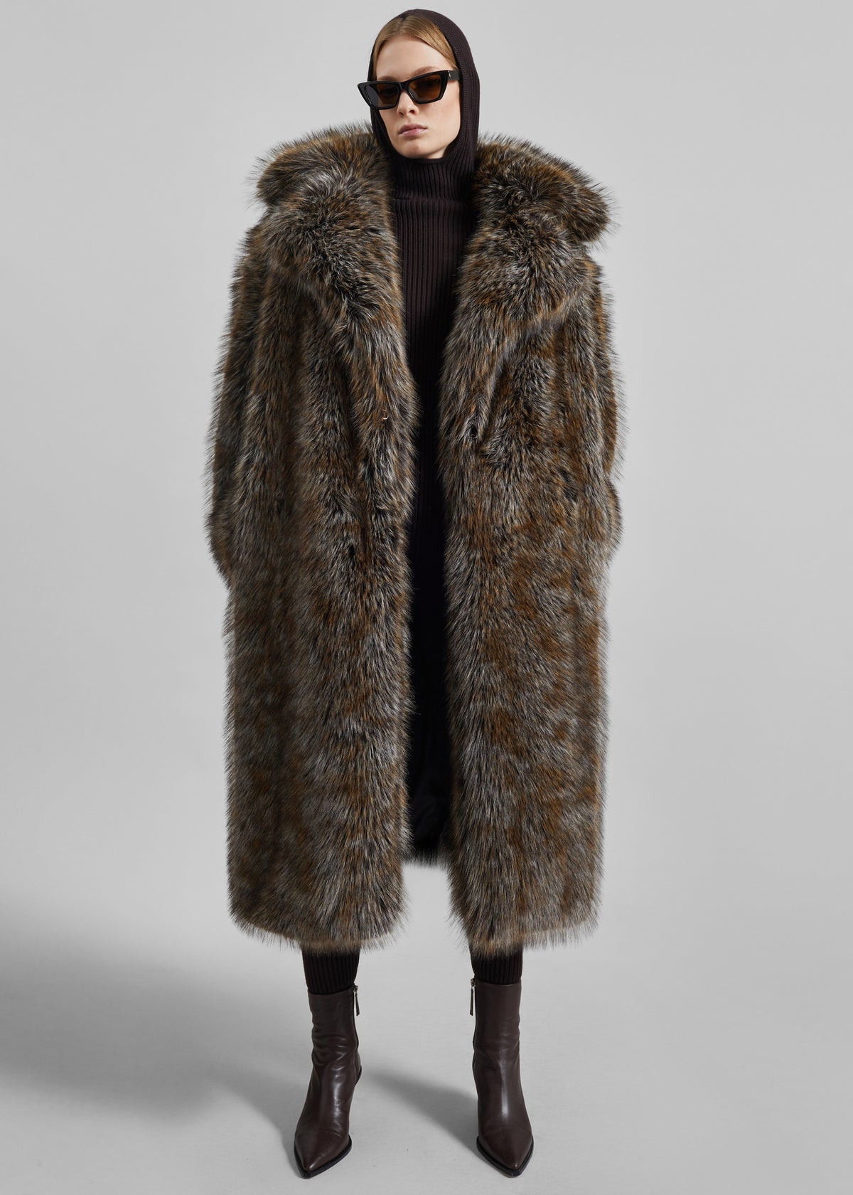 Shop the look image for Olin Padded Faux Fur Coat - Brown
