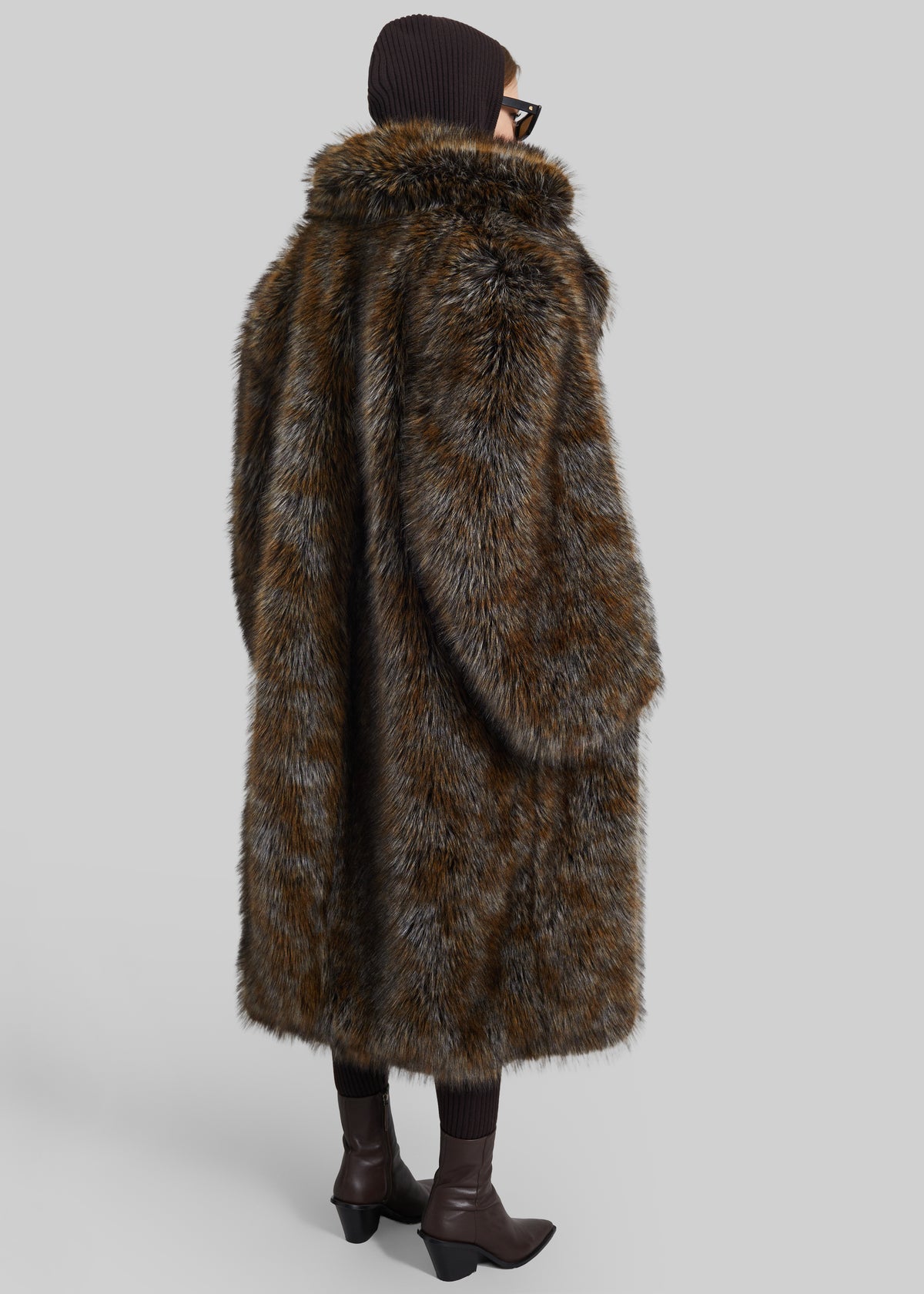 Olin Padded Faux Fur Coat - Brown