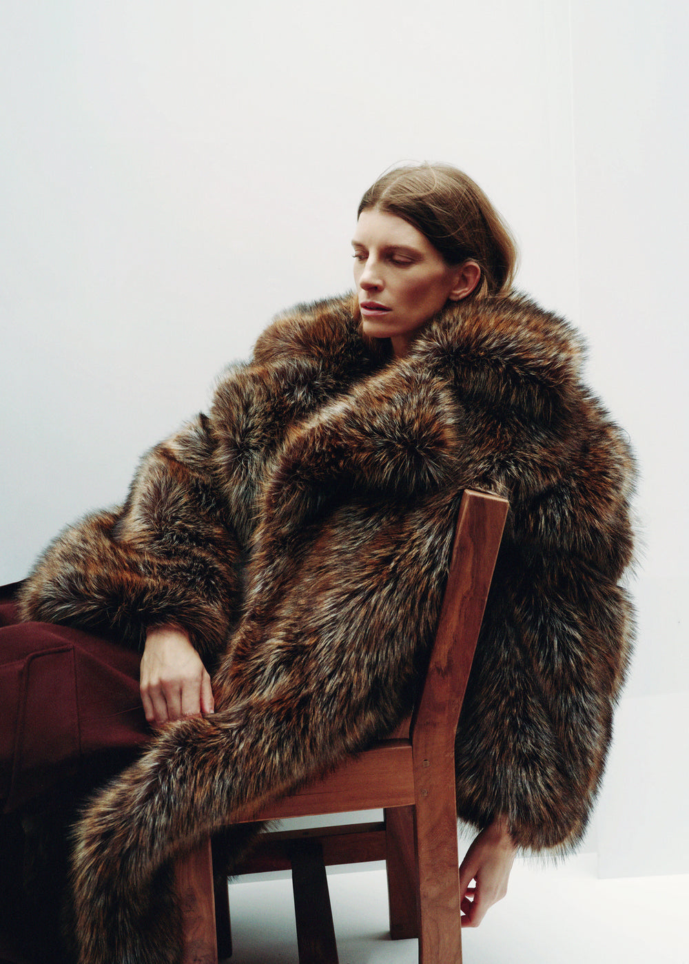 Olin Padded Faux Fur Coat - Brown