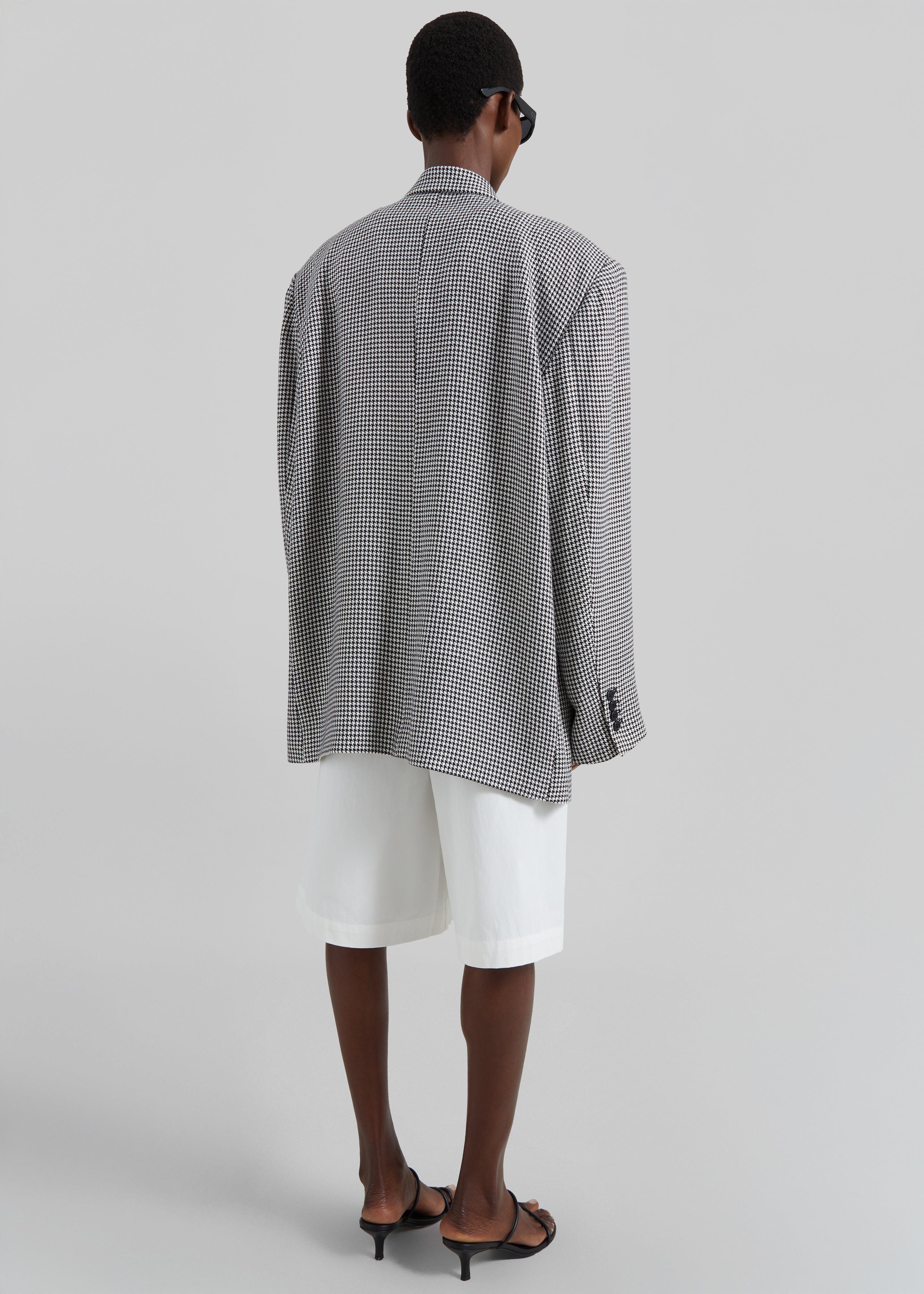Olivella Oversized Padded Blazer - Black Houndstooth - 9