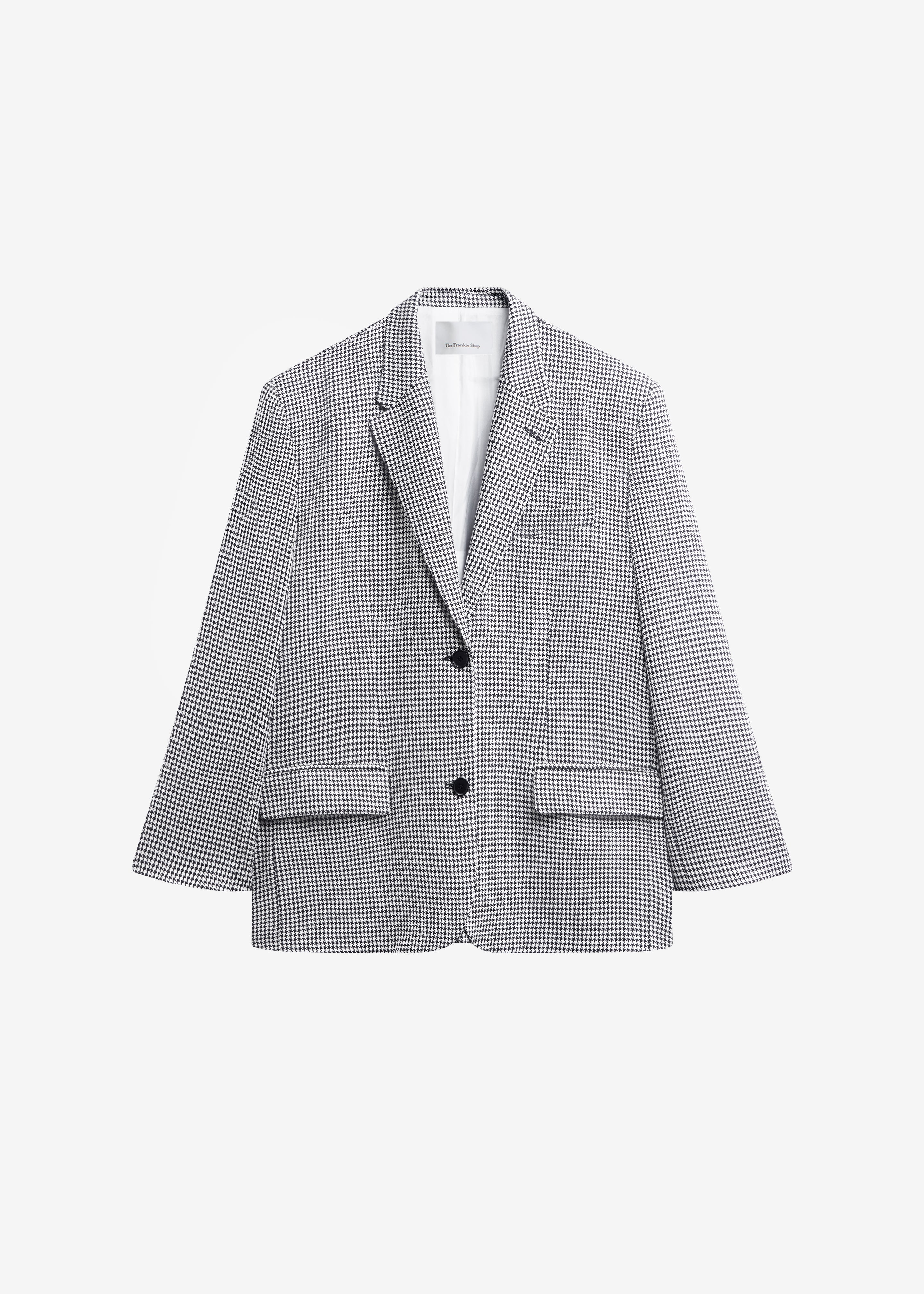 Olivella Oversized Padded Blazer - Black Houndstooth - 10