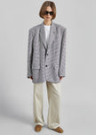 Olivella Oversized Padded Blazer - Black Houndstooth