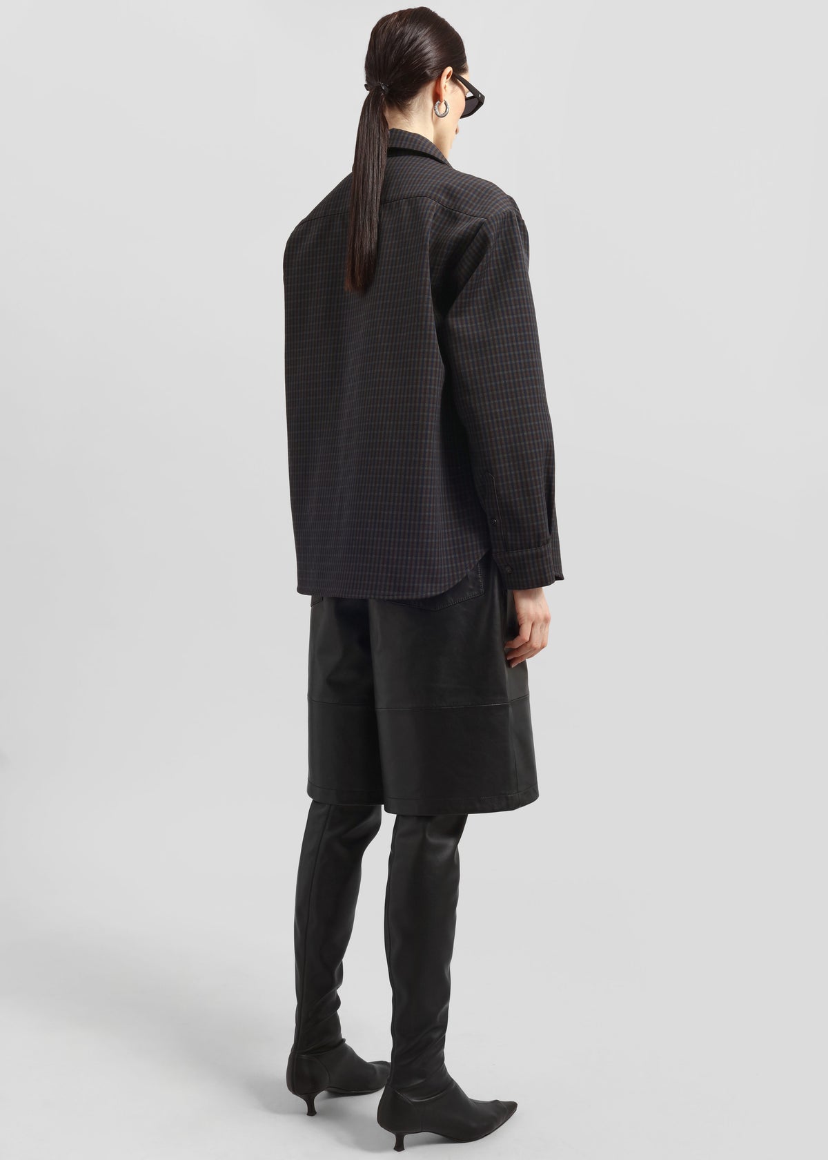 Olivia Leather Bermuda Shorts - Black - 11