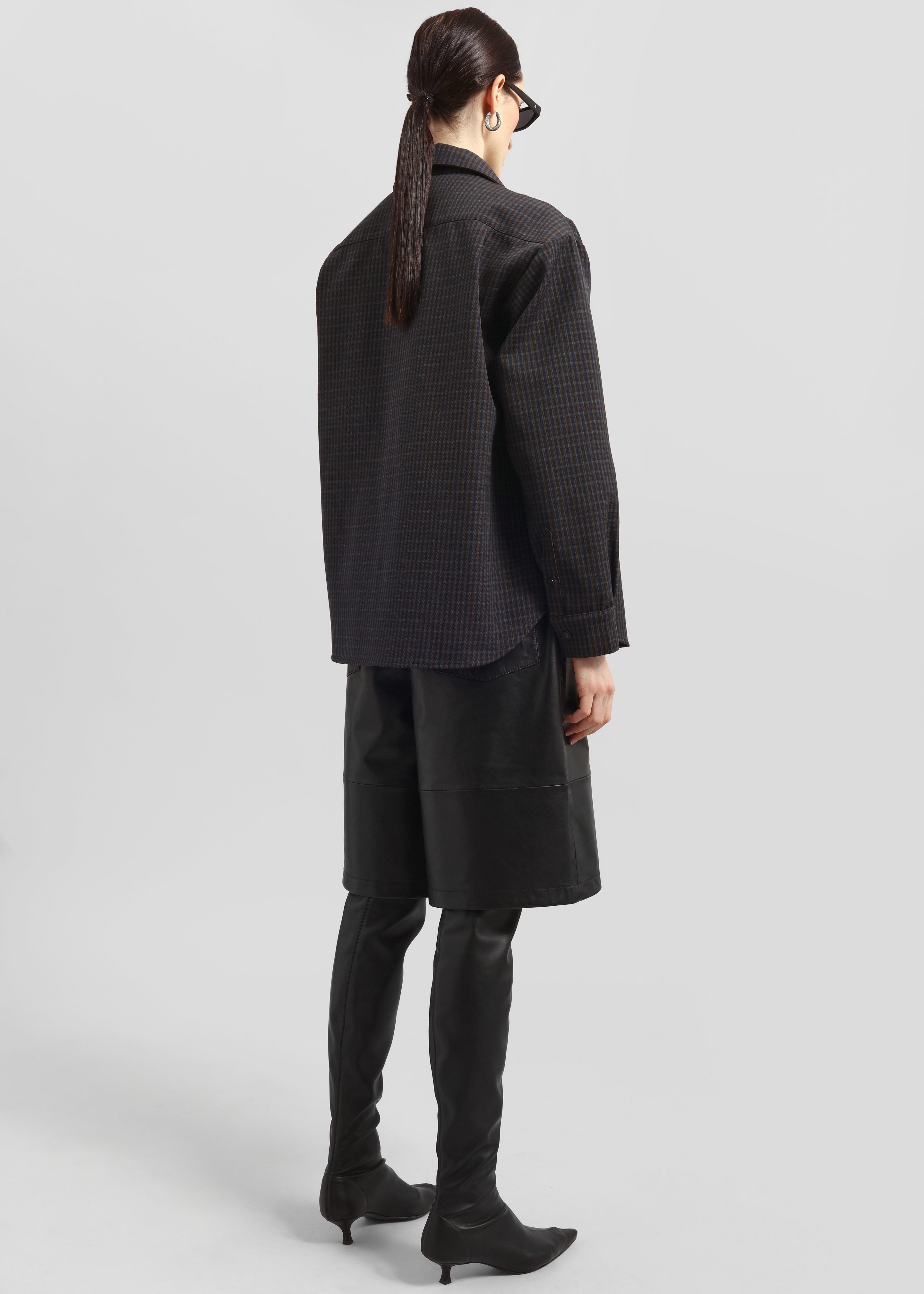 Olivia Leather Bermuda Shorts - Black - 11