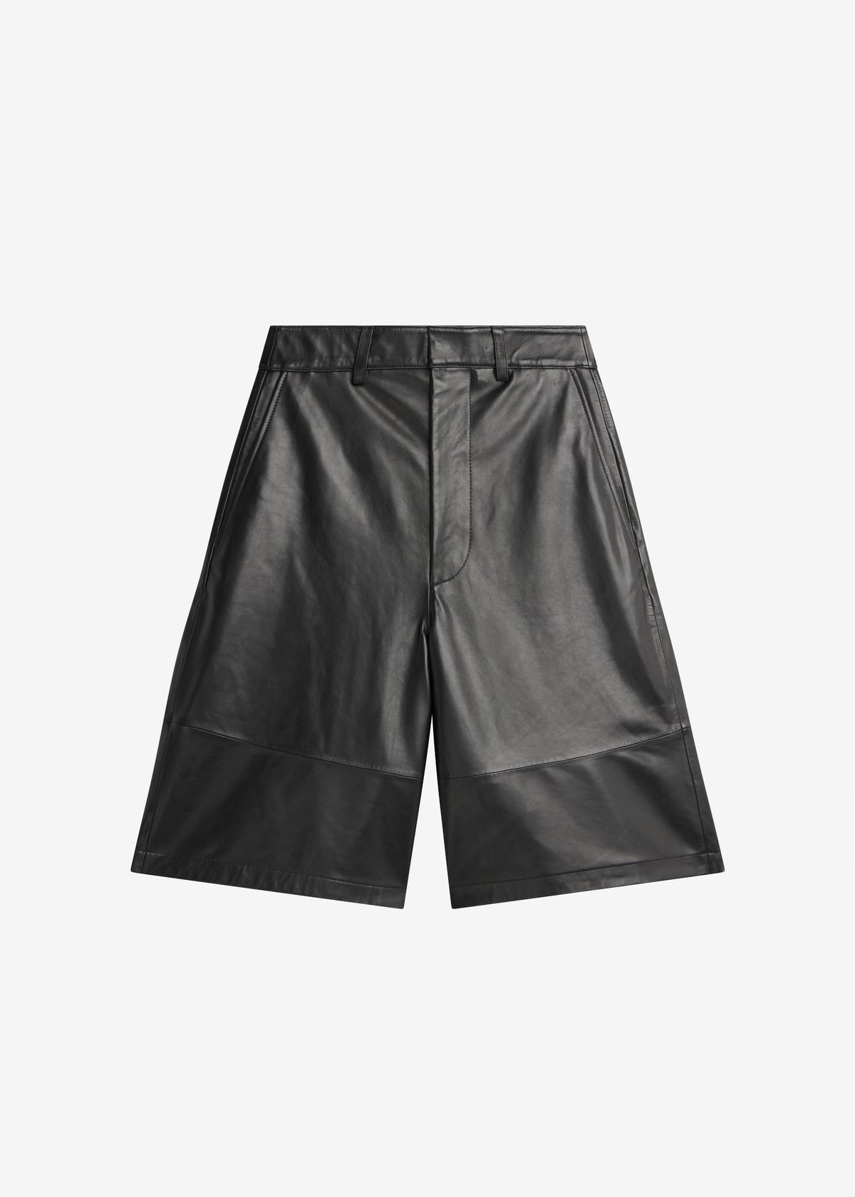 Olivia Leather Bermuda Shorts - Black - 12