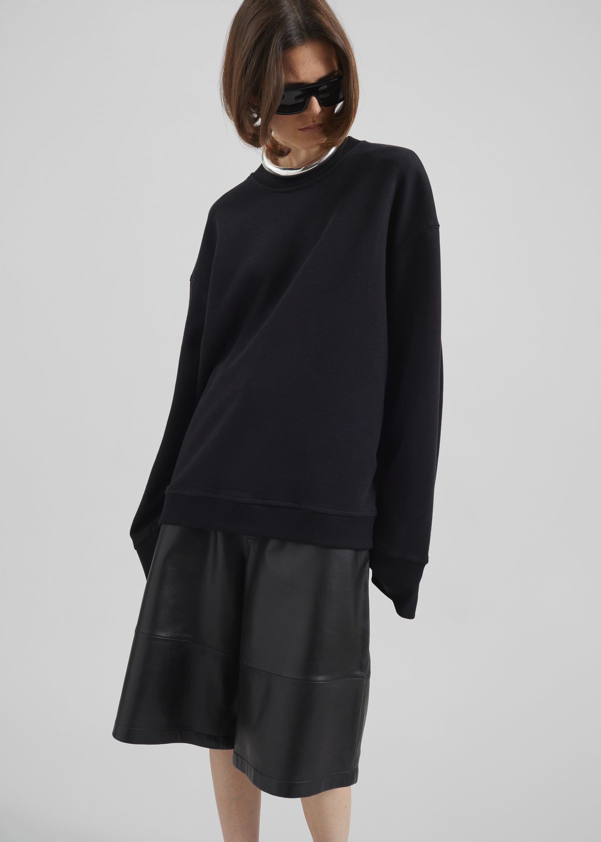 Olivia Leather Bermuda Shorts - Black - 9