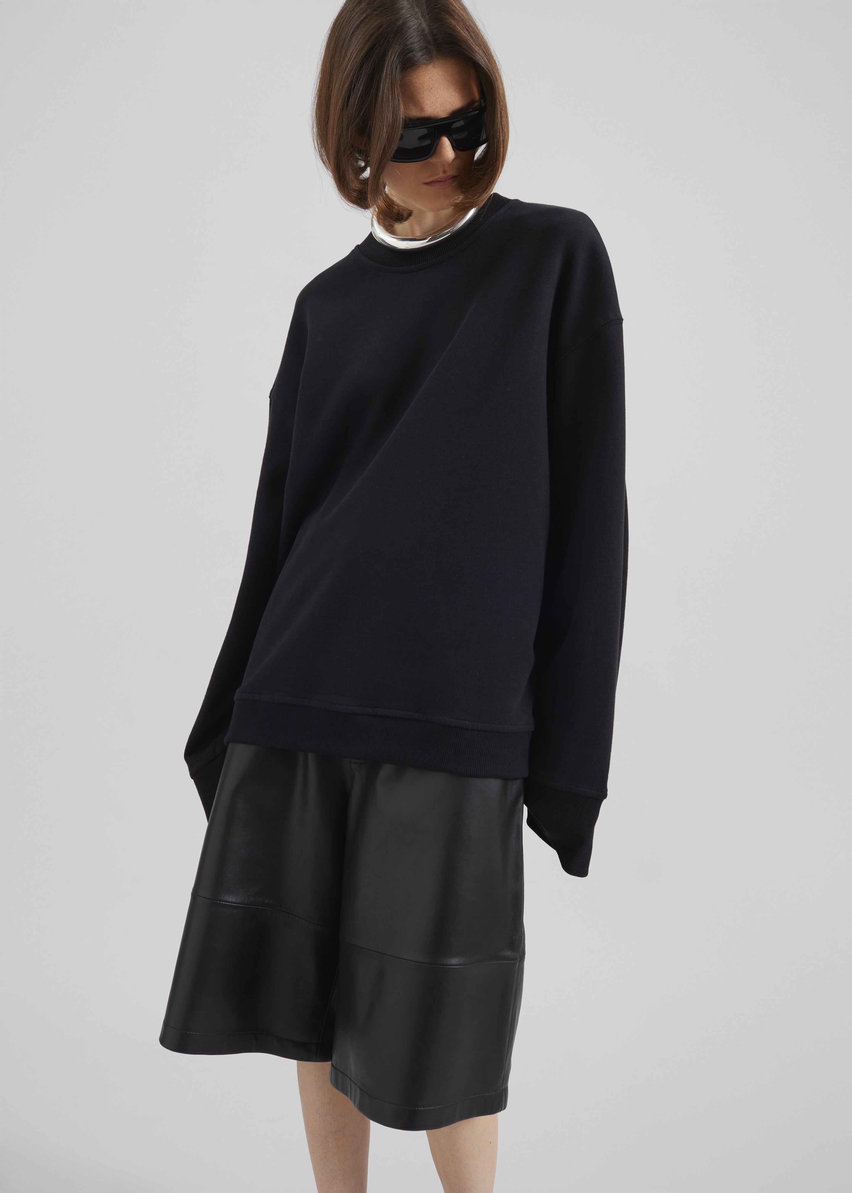 Olivia Leather Bermuda Shorts - Black - 9