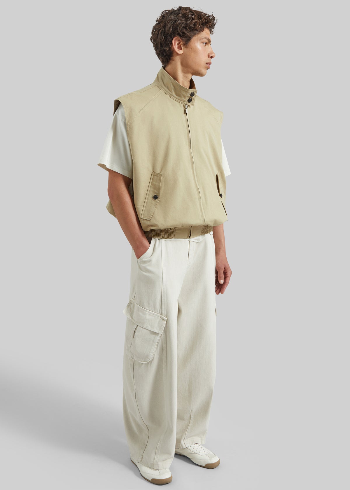 Oltrano Sleeveless Jacket - Beige - 3