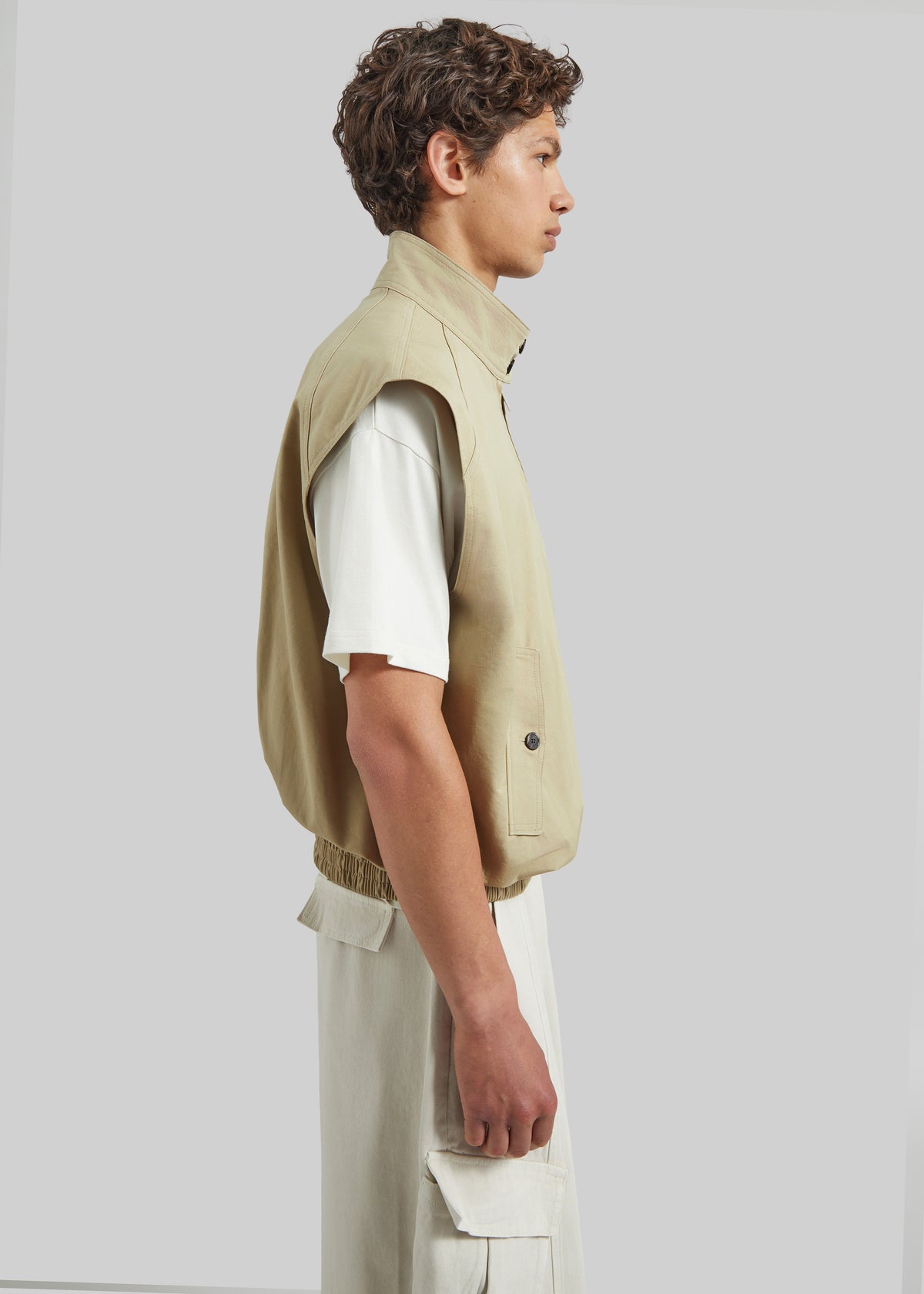Oltrano Sleeveless Jacket - Beige - 8