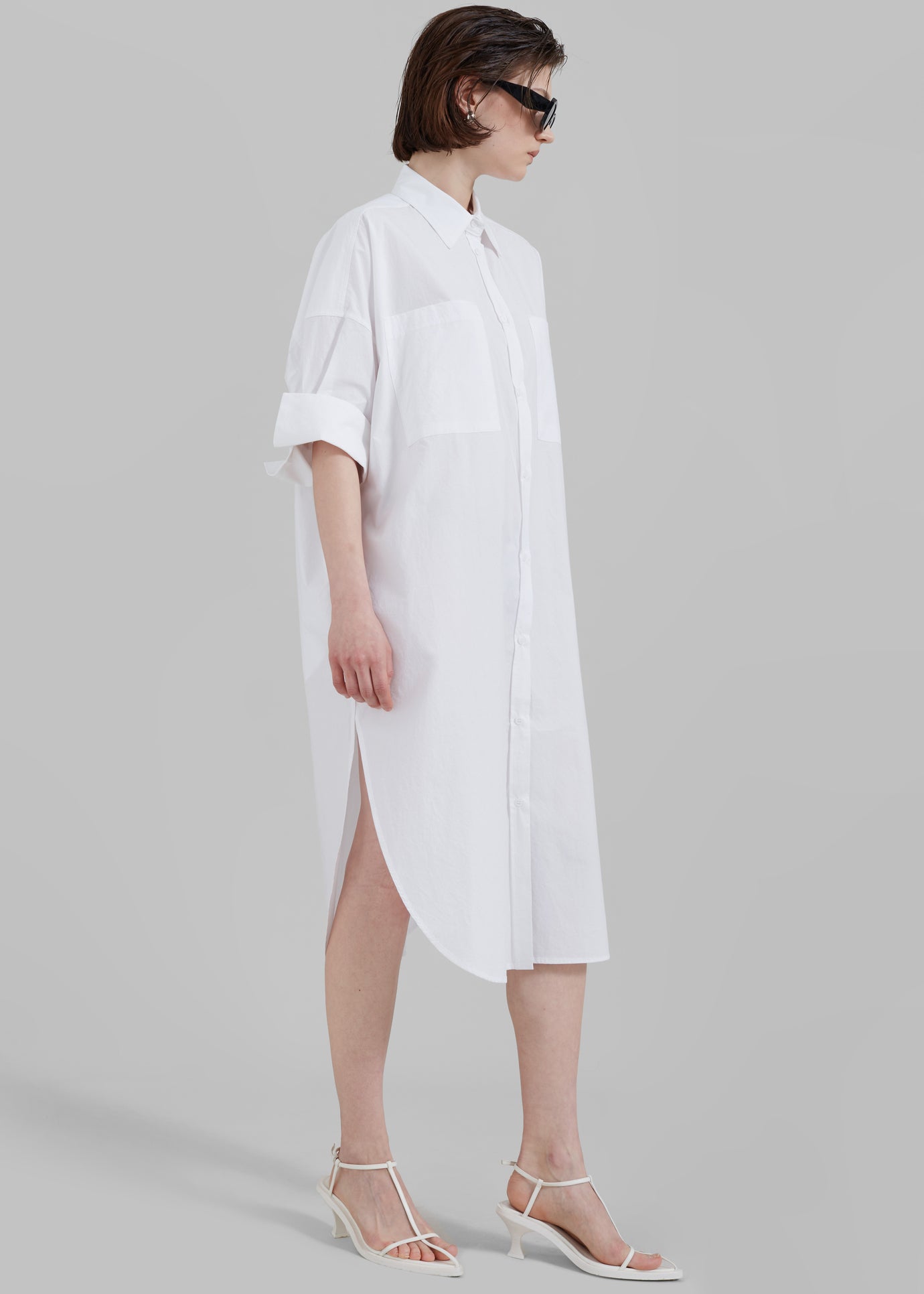Olympe Midi Dress - White - 1
