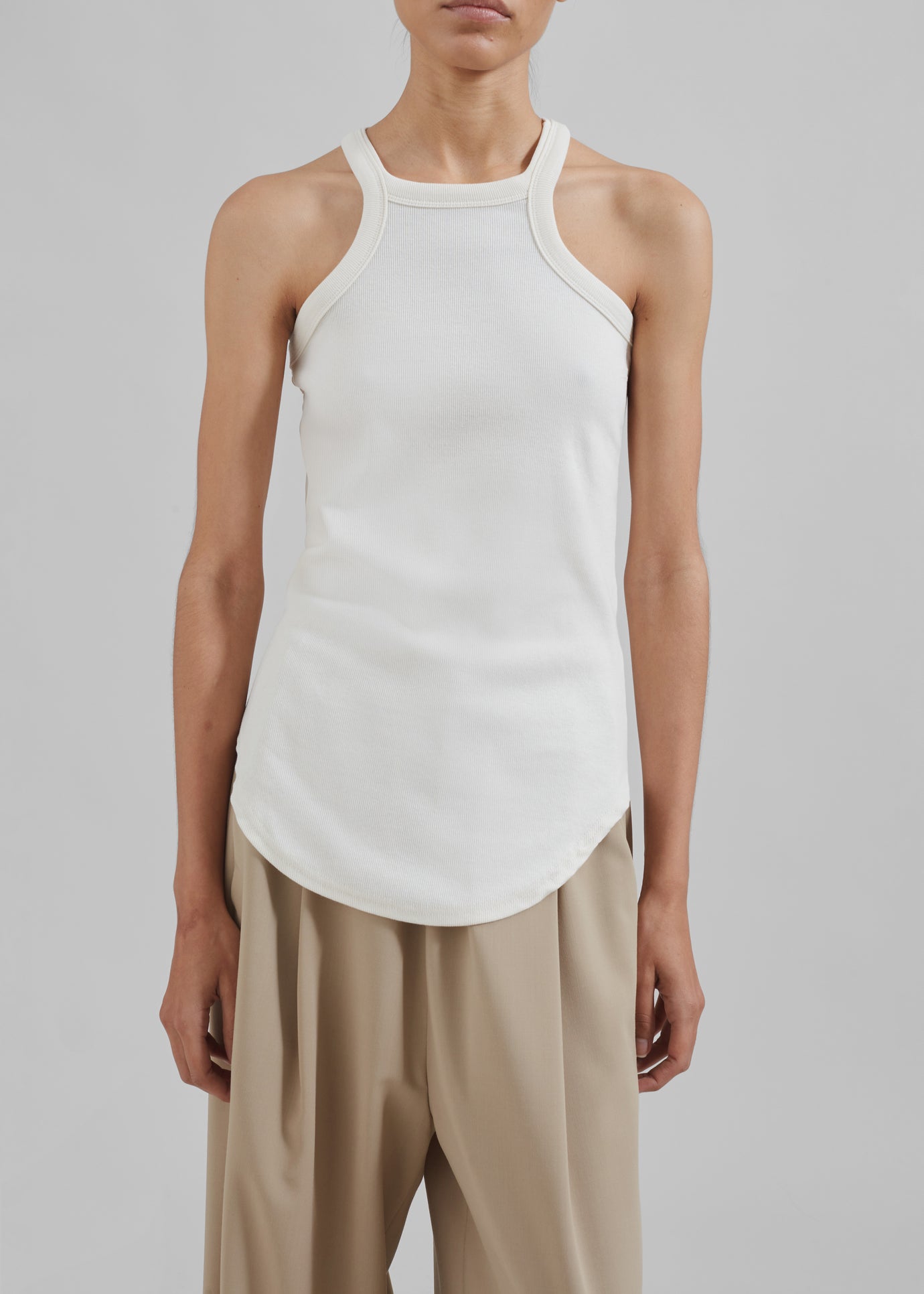 Omi Halter Tank Top - Cream - 1