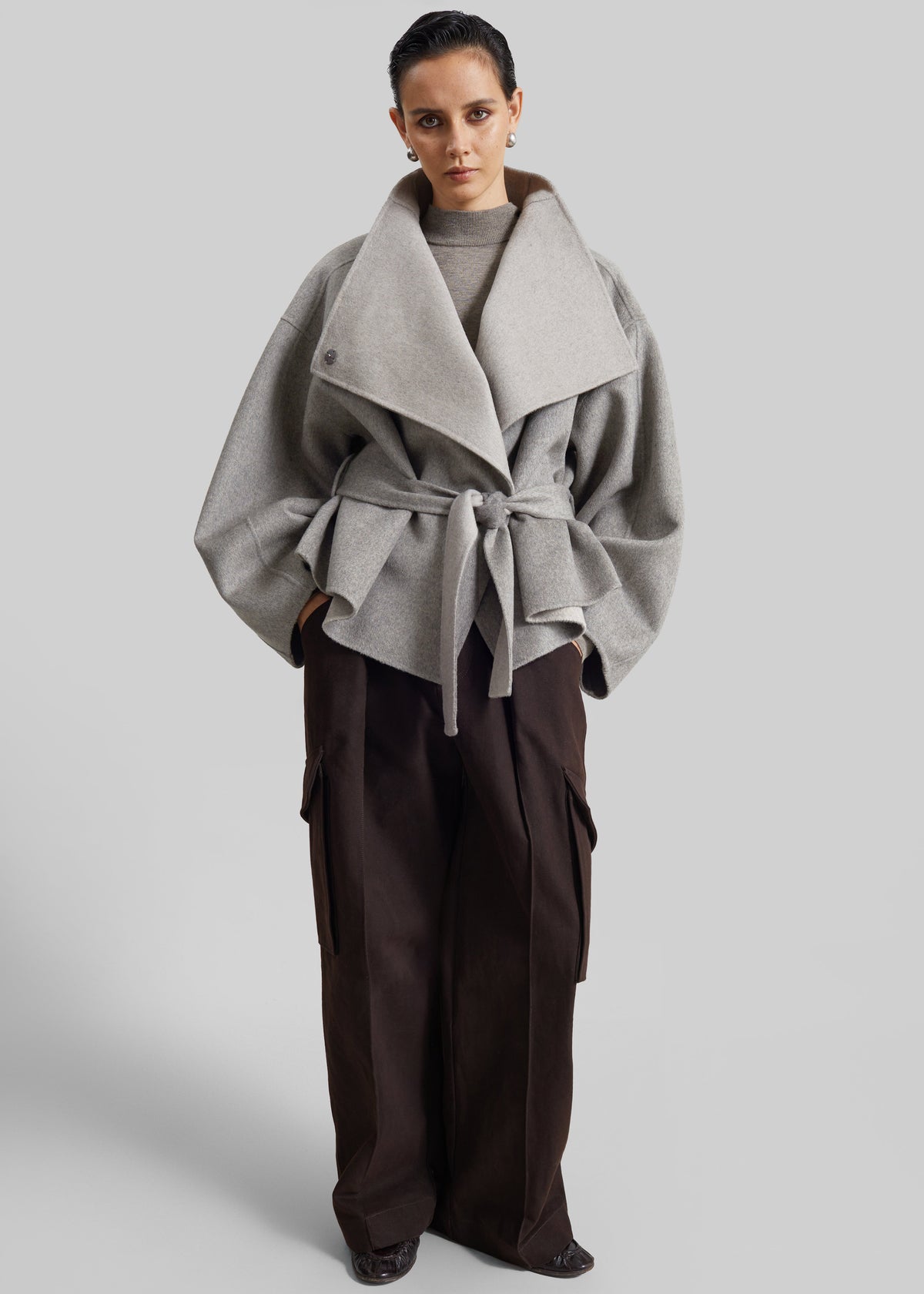 Onelle Wool Reversible Short Coat - Beige