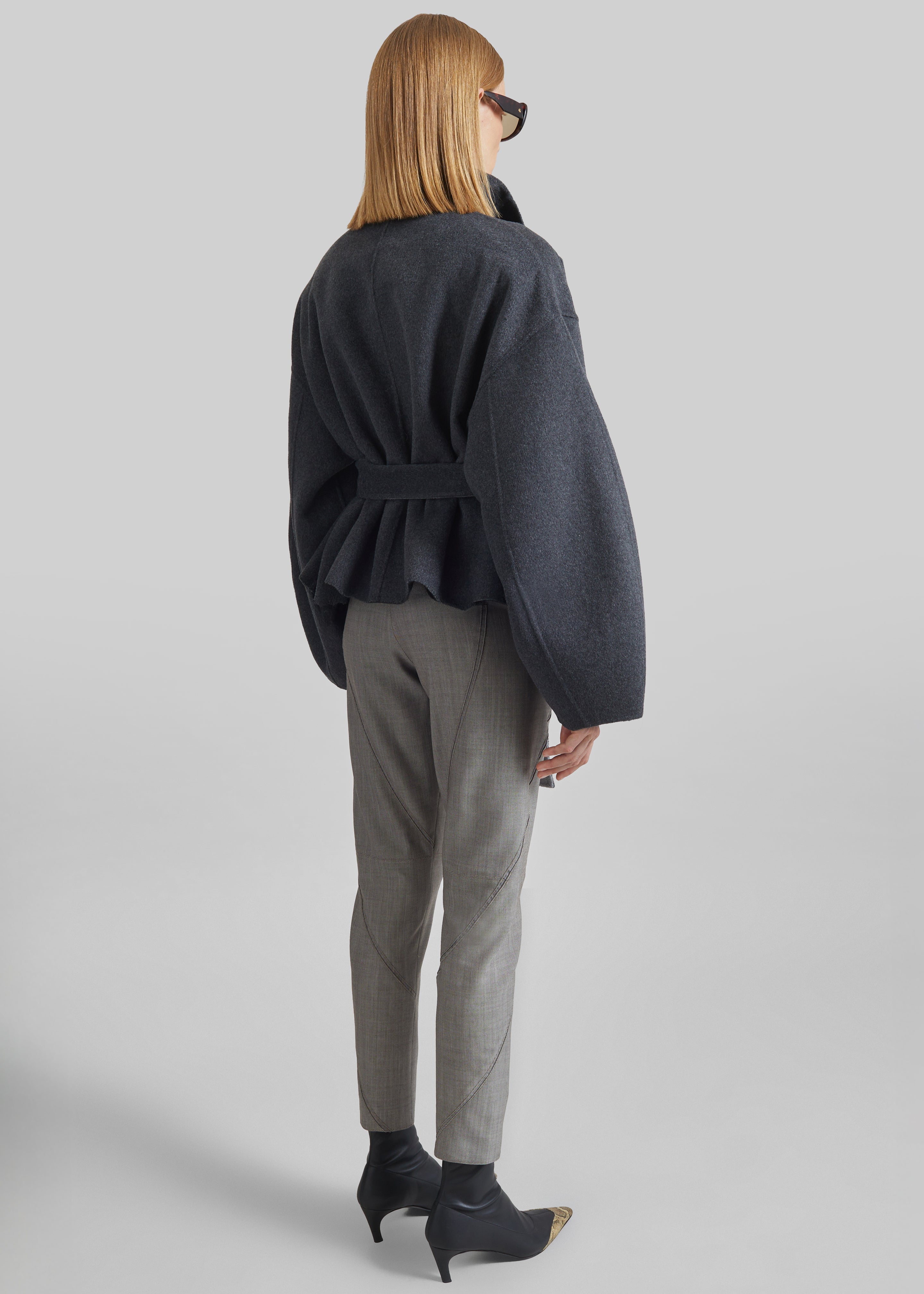 Onelle Wool Reversible Short Coat - Grey - 6