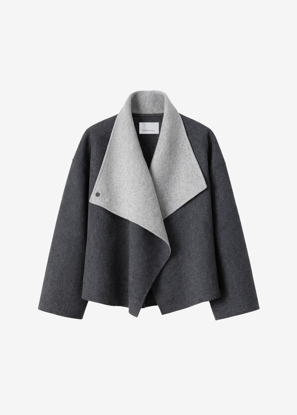 Onelle Wool Reversible Short Coat - Grey