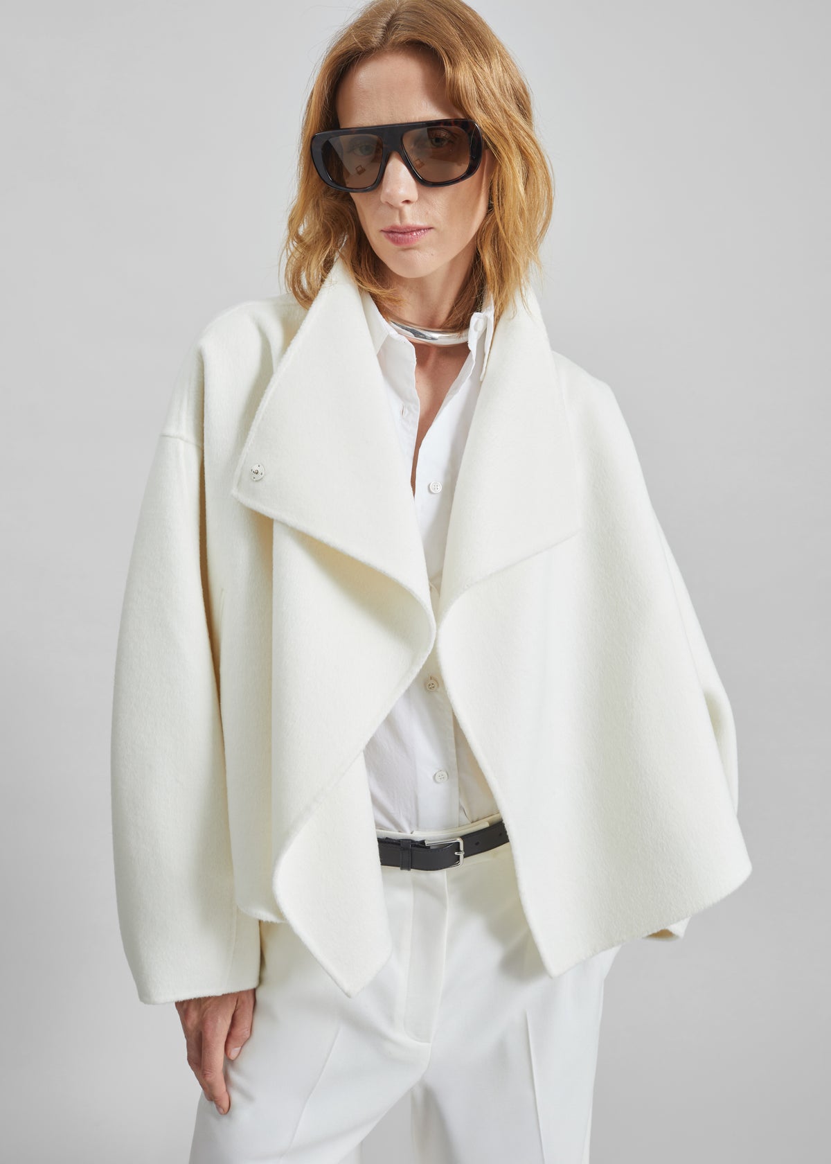 Onelle Wool Short Coat - White - 5