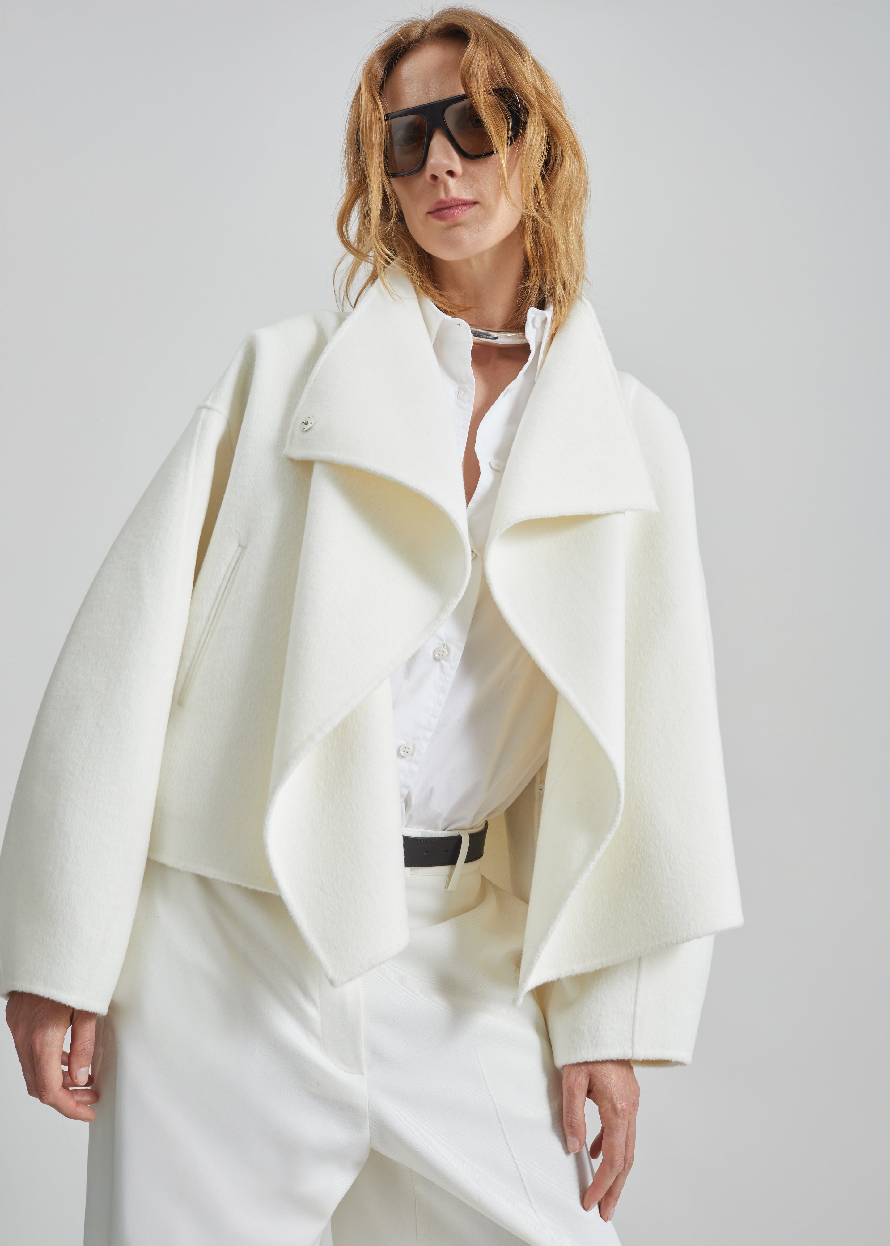 Onelle Wool Short Coat - White - 7