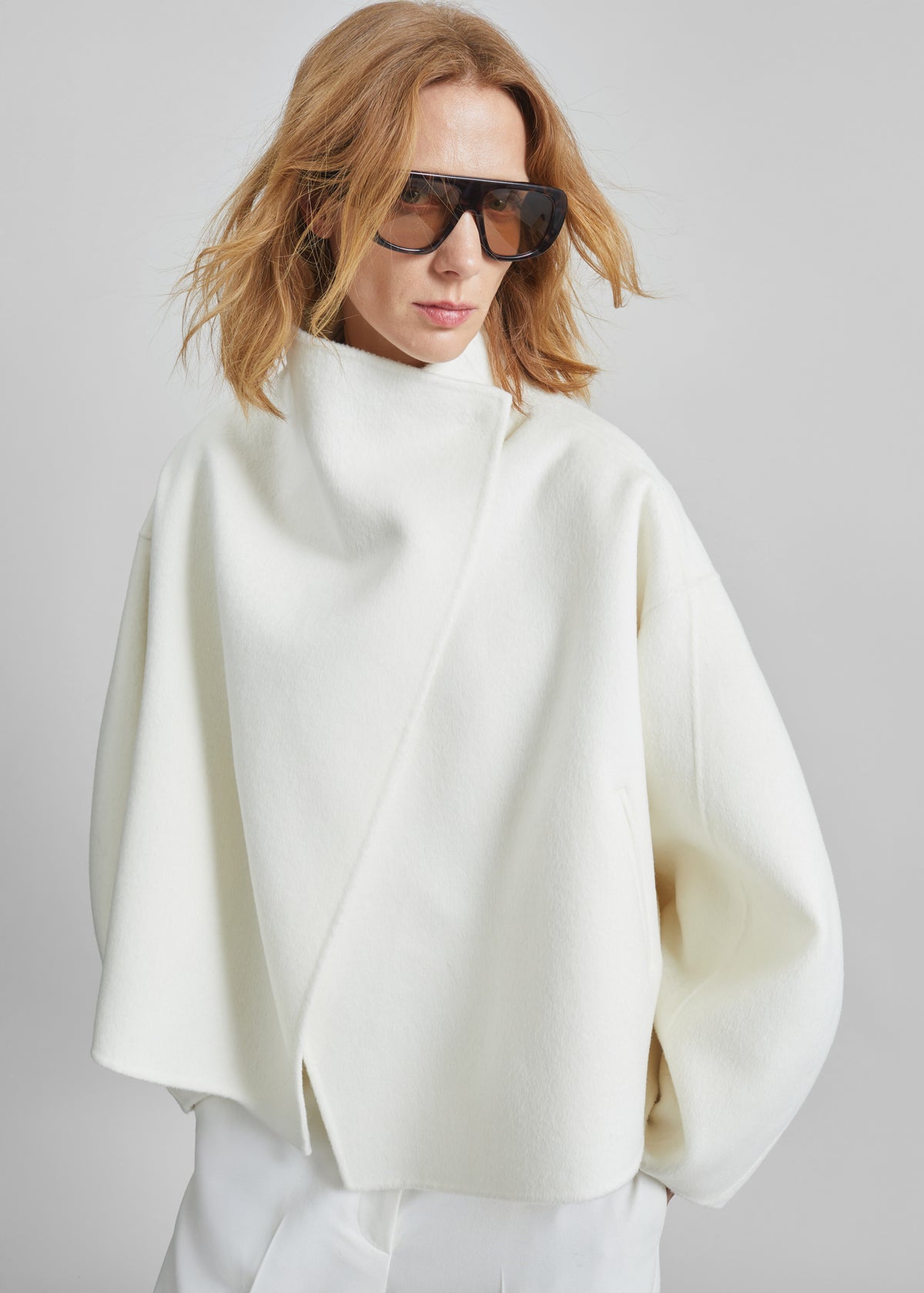 Onelle Wool Short Coat - White - 2