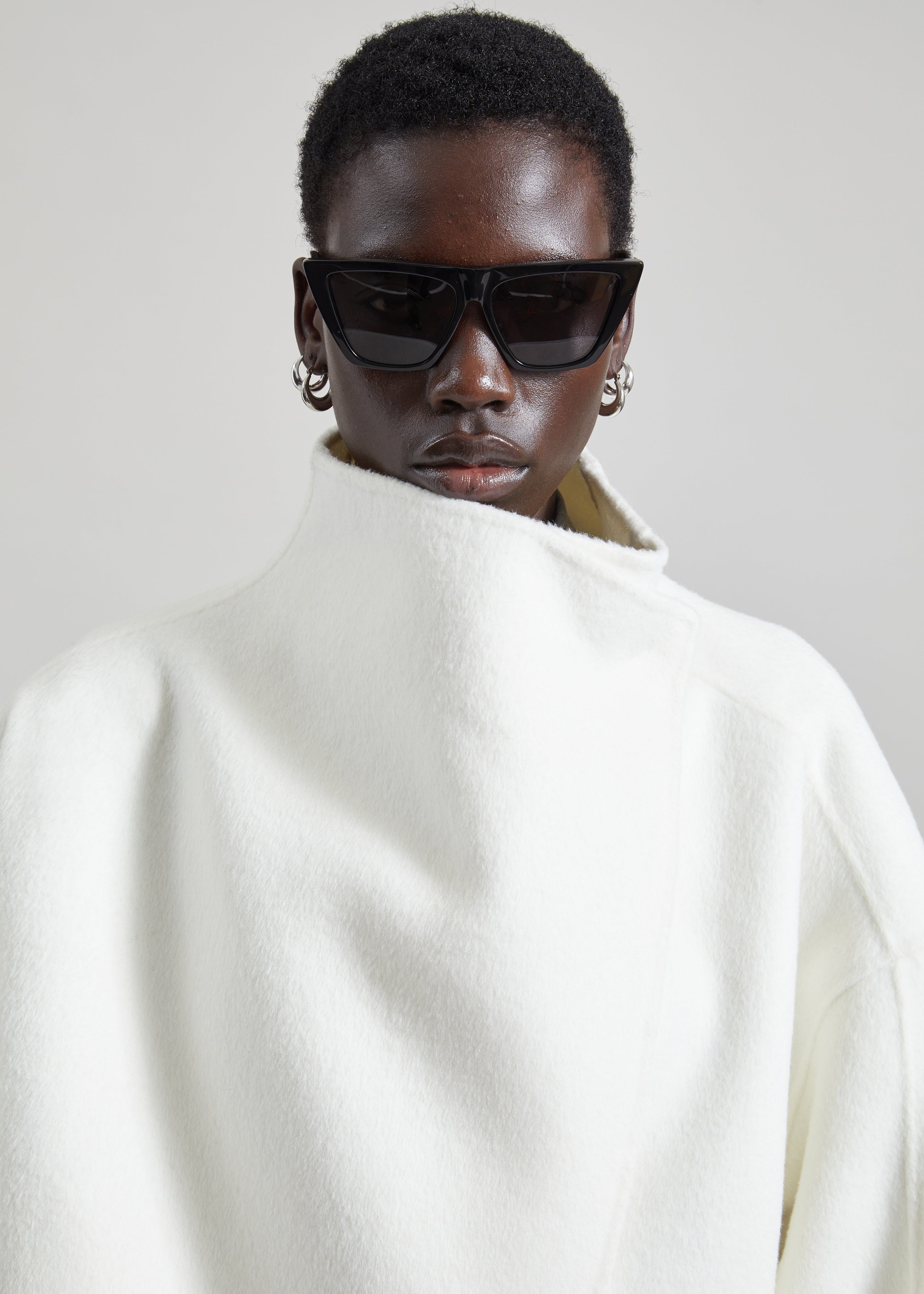 Onelle Wool Short Coat - White - 4