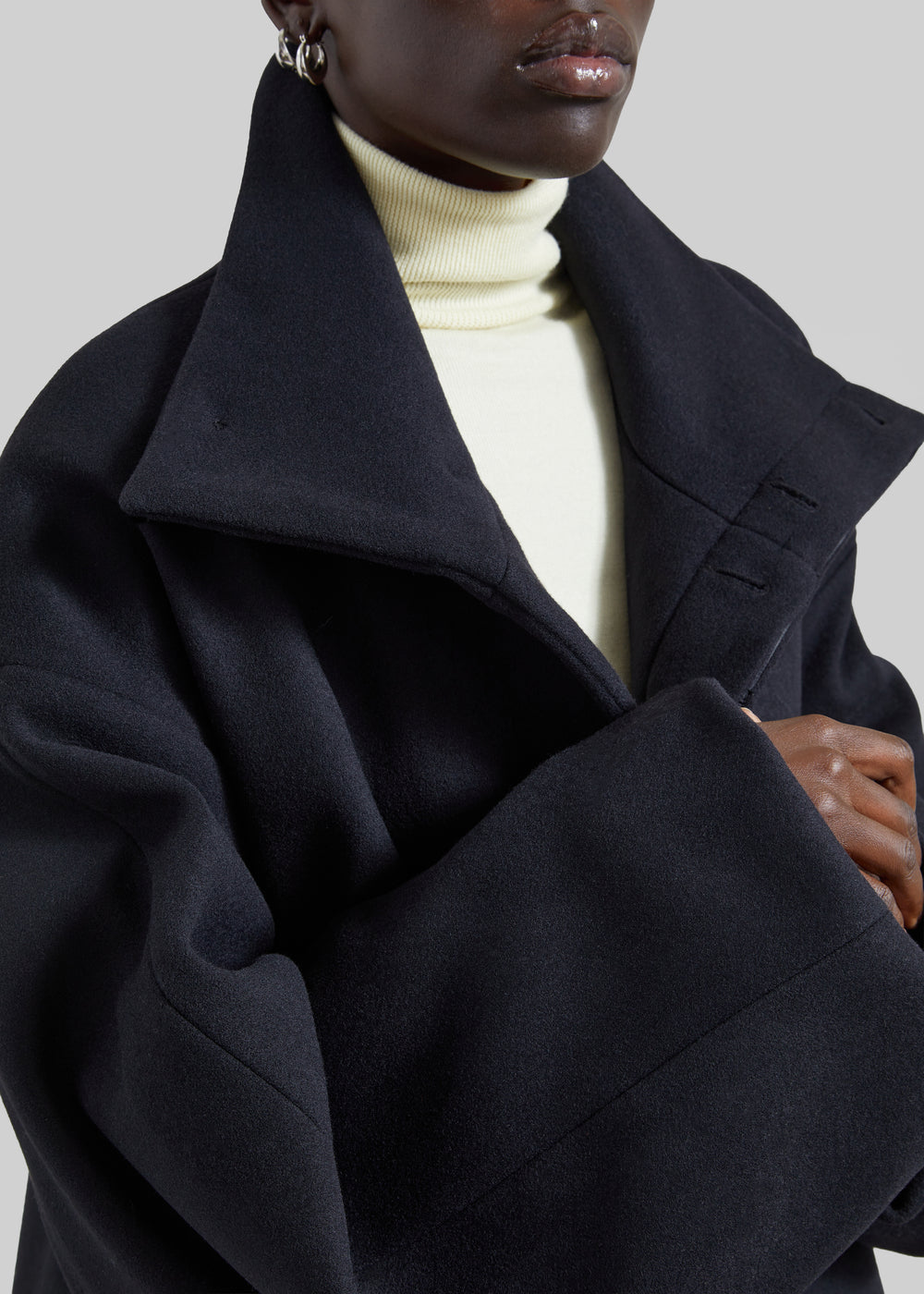 Onna Wool Short Coat - Navy - 1