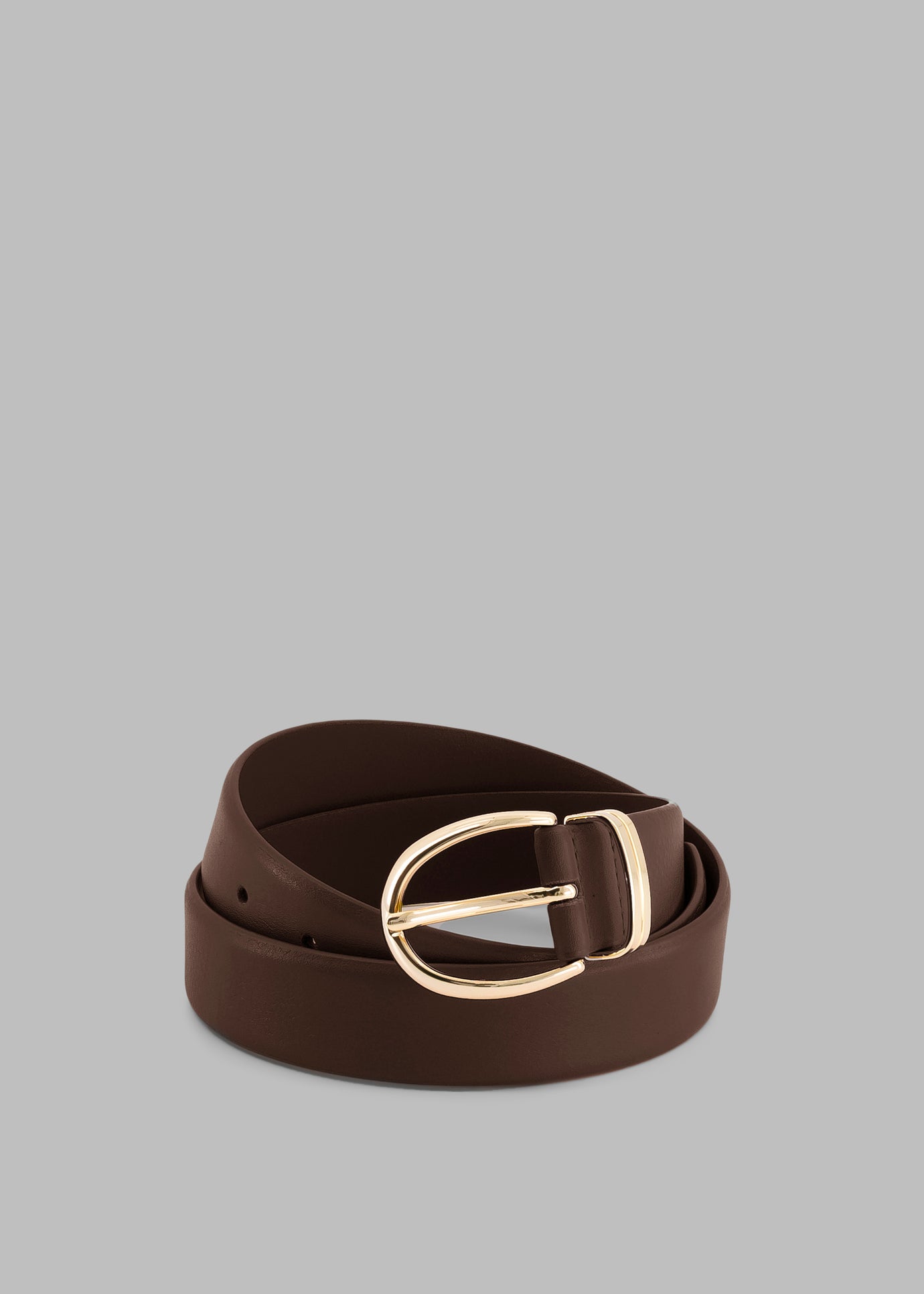 Ora Leather Belt - Brown/Gold