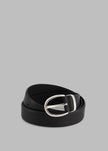 Ora Leather Belt - Black/Silver