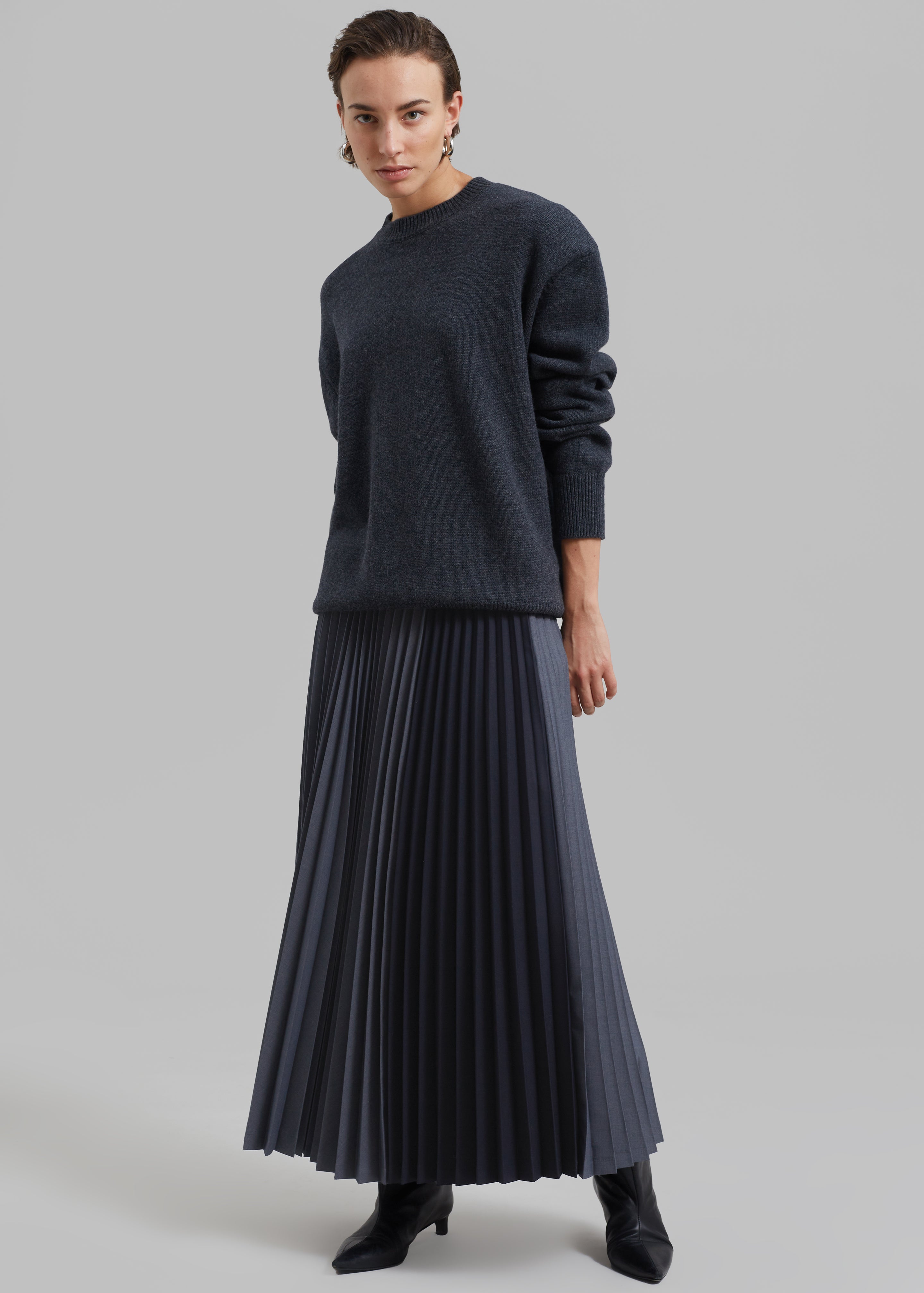 Orem Pleated Skirt - Charcoal - 1