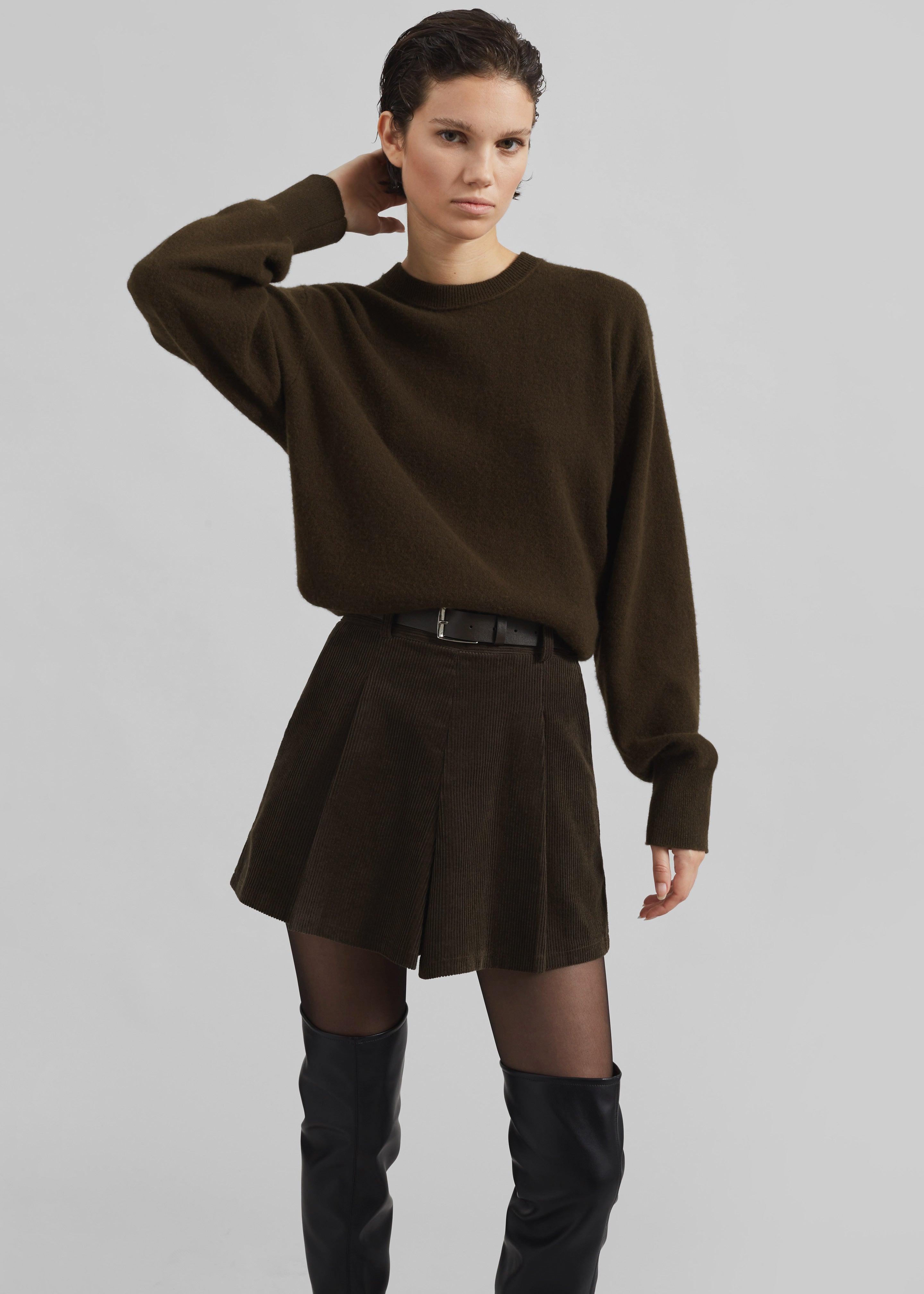 Oreni Corduroy Skort - Khaki - 1